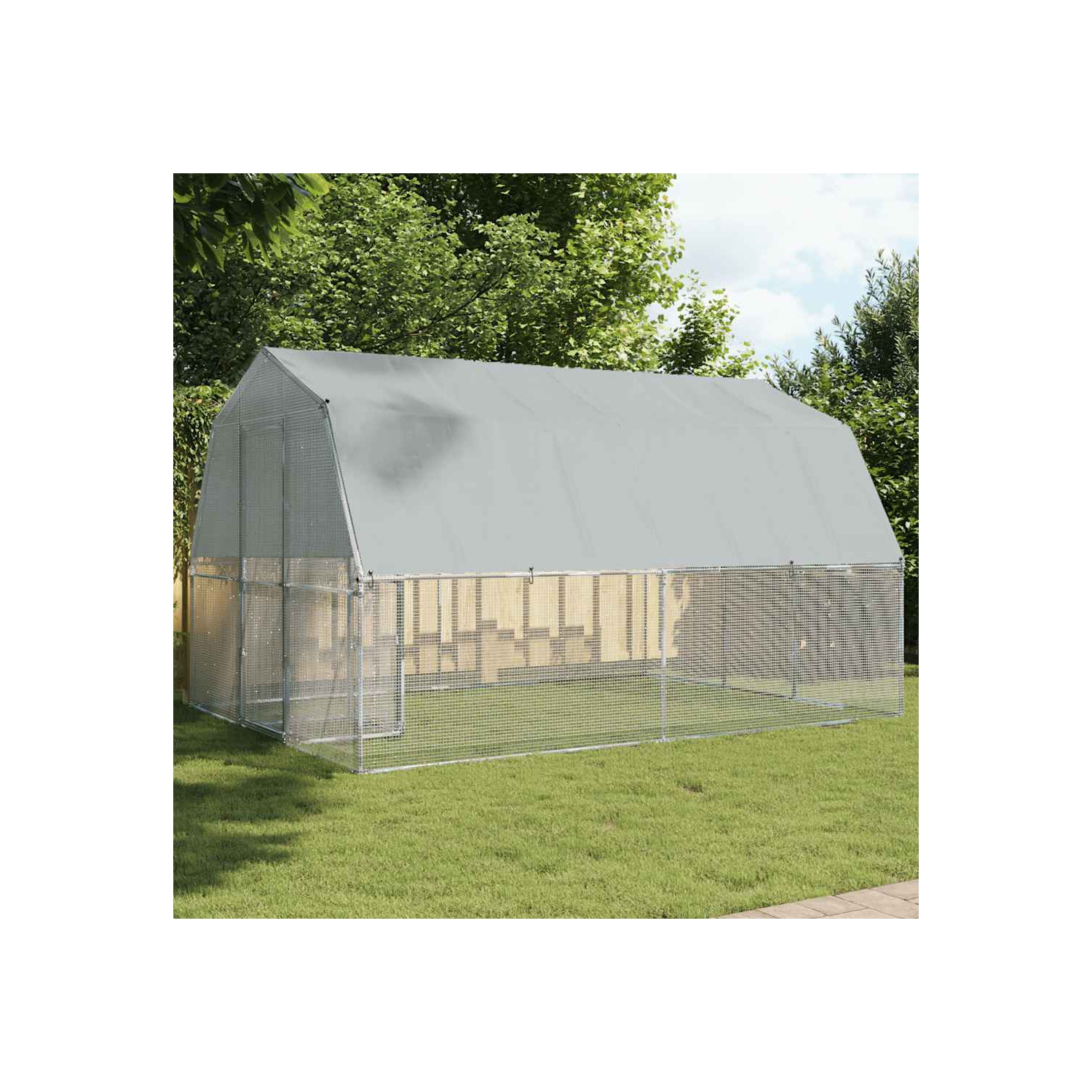 vidaXL Bird Cage with Door Silver Galvanised Steel