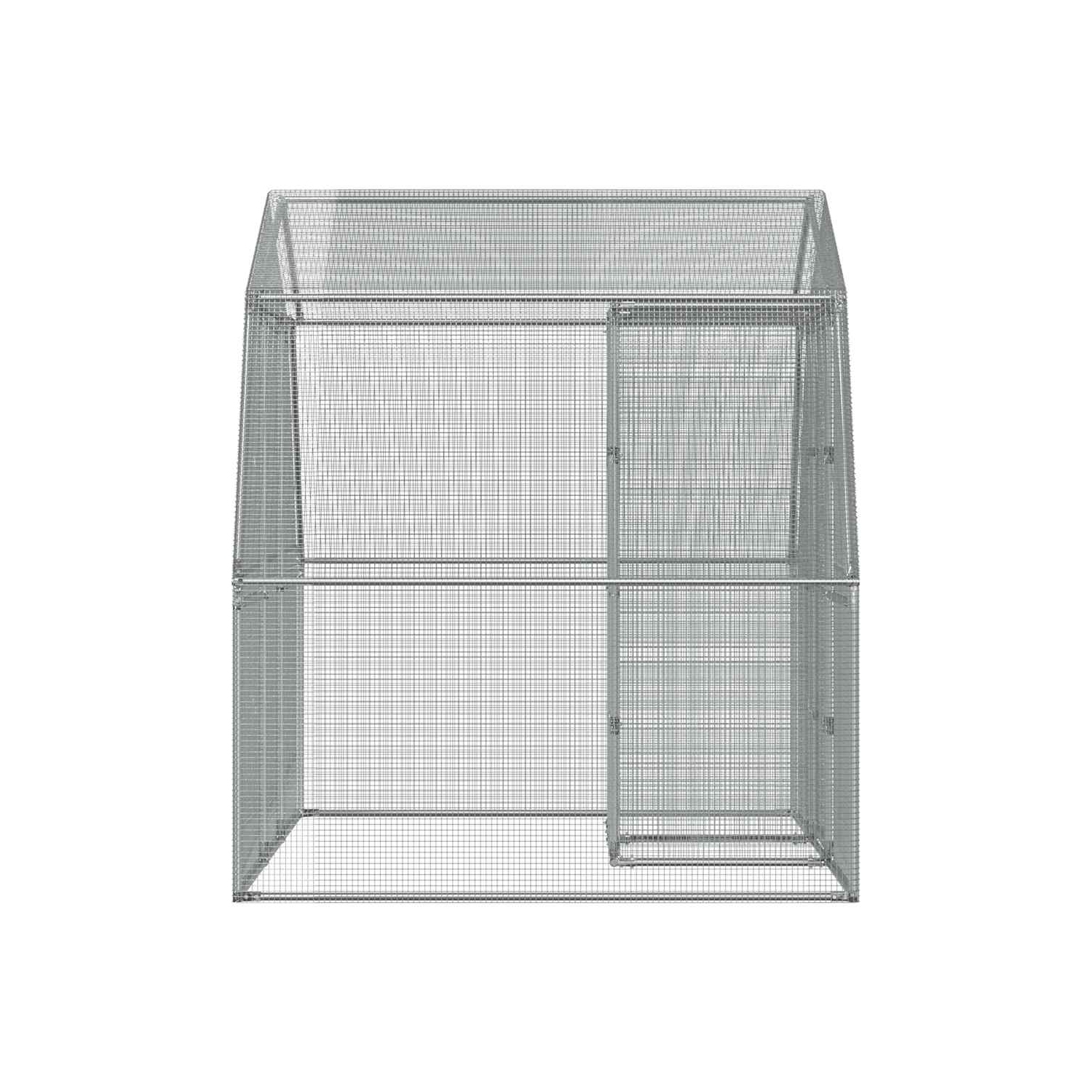 vidaXL Bird Cage with Door Silver Galvanised Steel