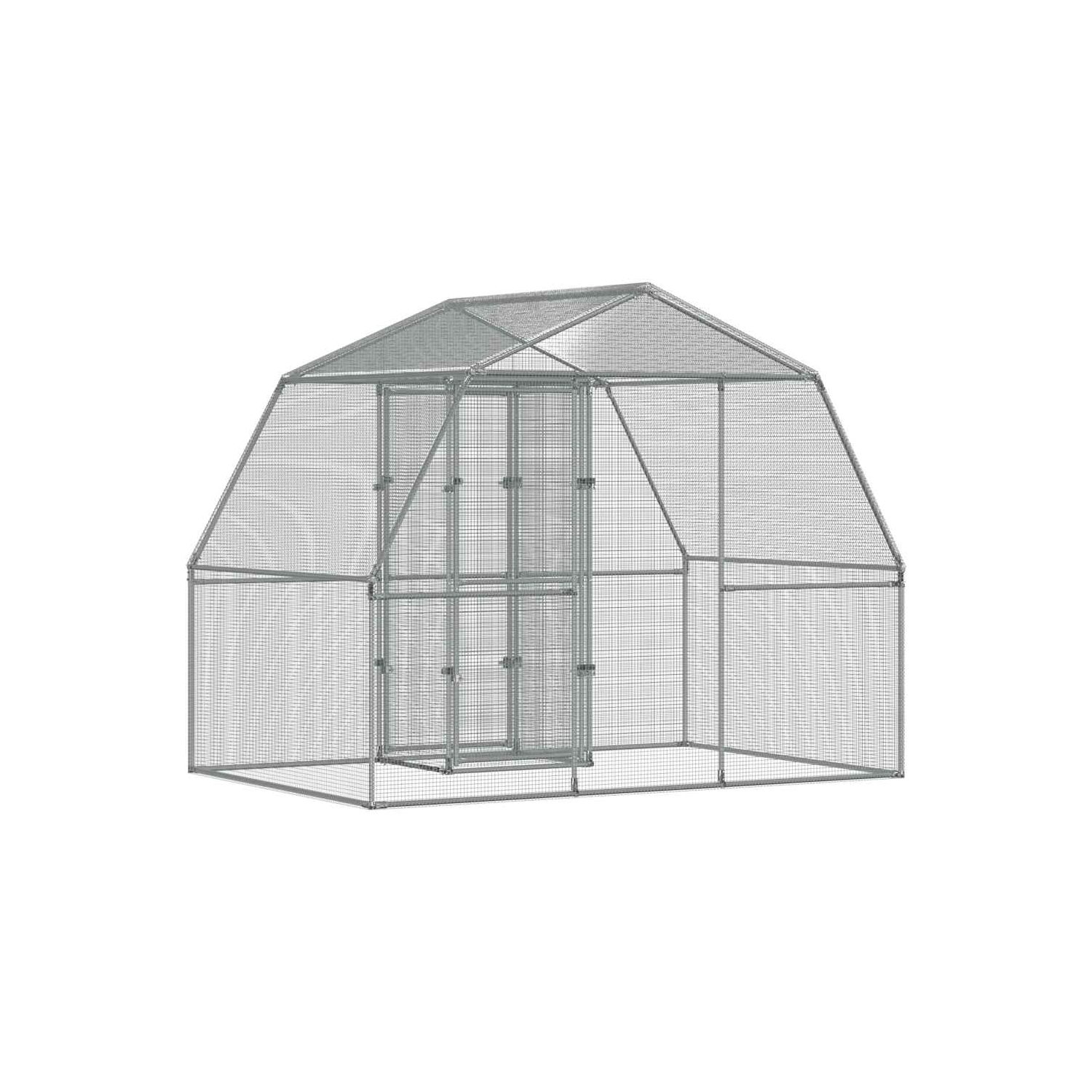 vidaXL Bird Cage with Door Silver Galvanised Steel