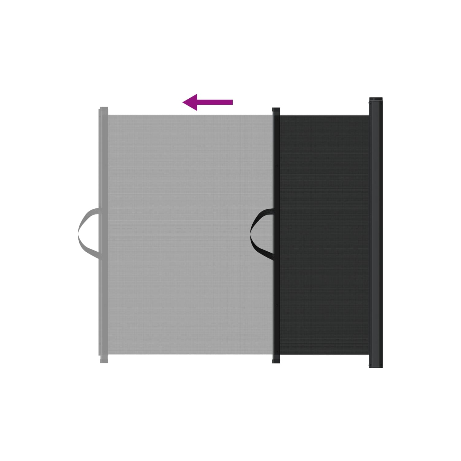 vidaXL Retractable Pet Gate Black 102.5x125 cm