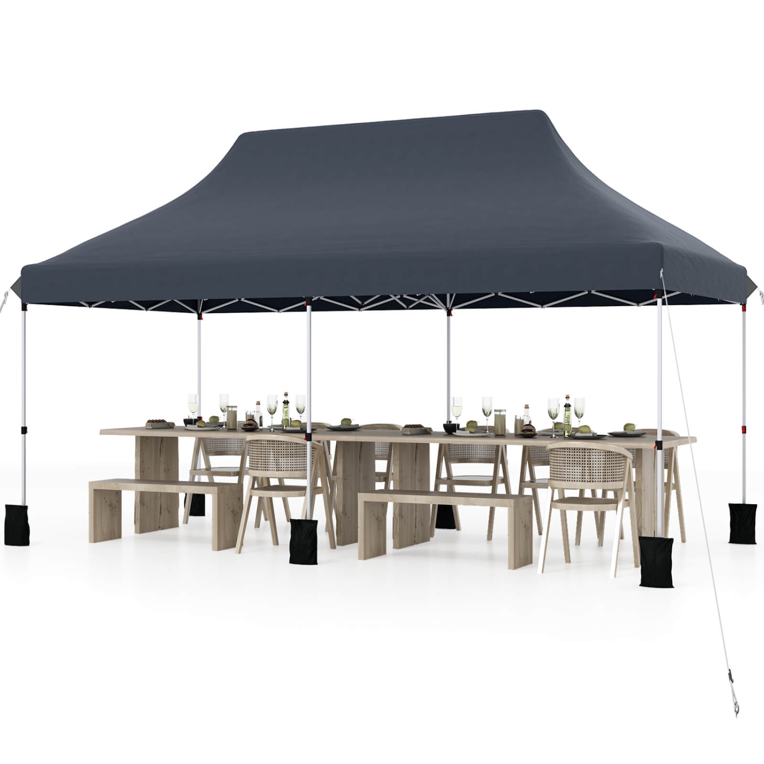 Costway 10 x 20 FT Pop-up Canopy UPF50+ Sun Protection Tent with Carrying Bag