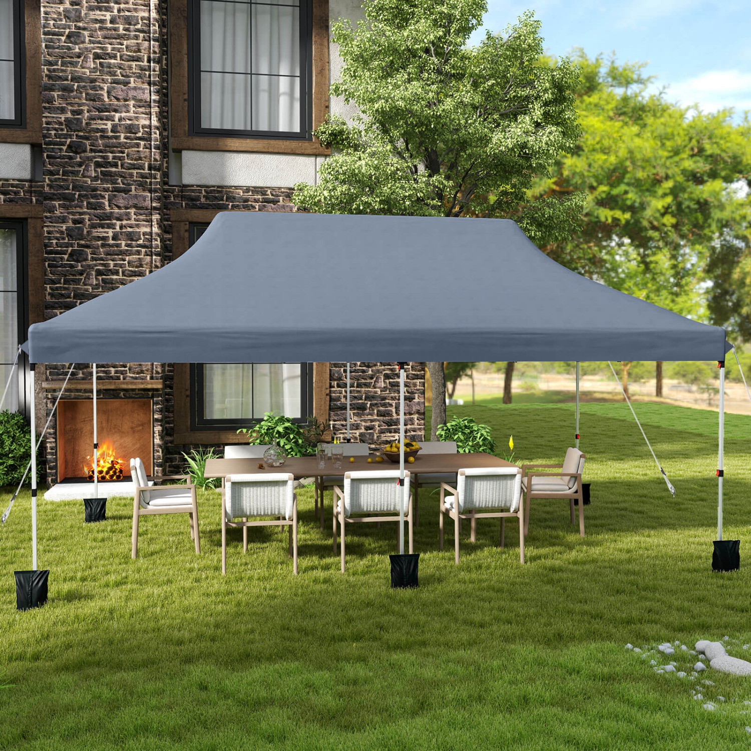 Costway 10 x 20 FT Pop-up Canopy UPF50+ Sun Protection Tent with Carrying Bag