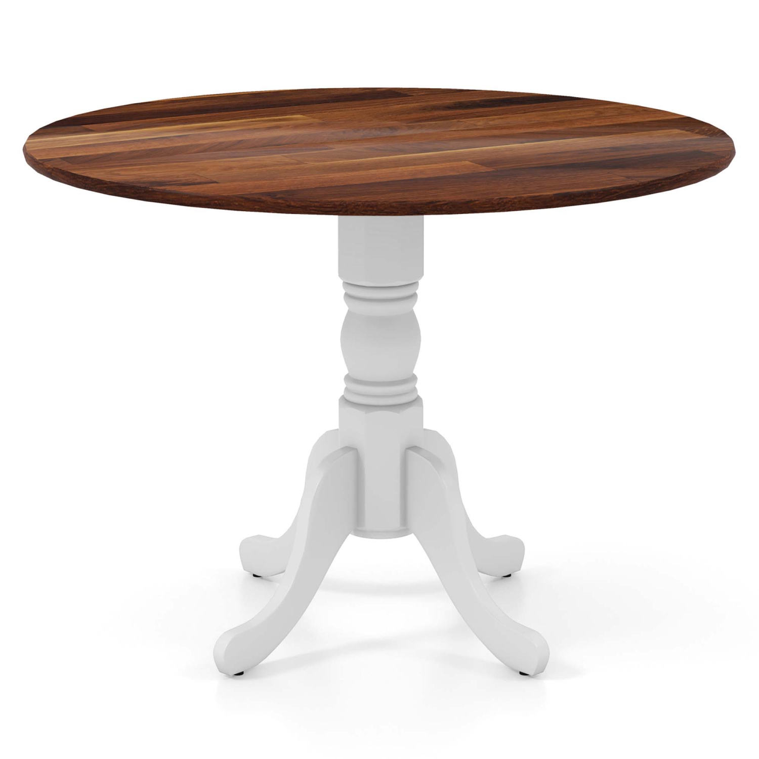 Costway Rustic Dining Table Wooden Dining Table with Round Tabletop & Curved Trestle Legs