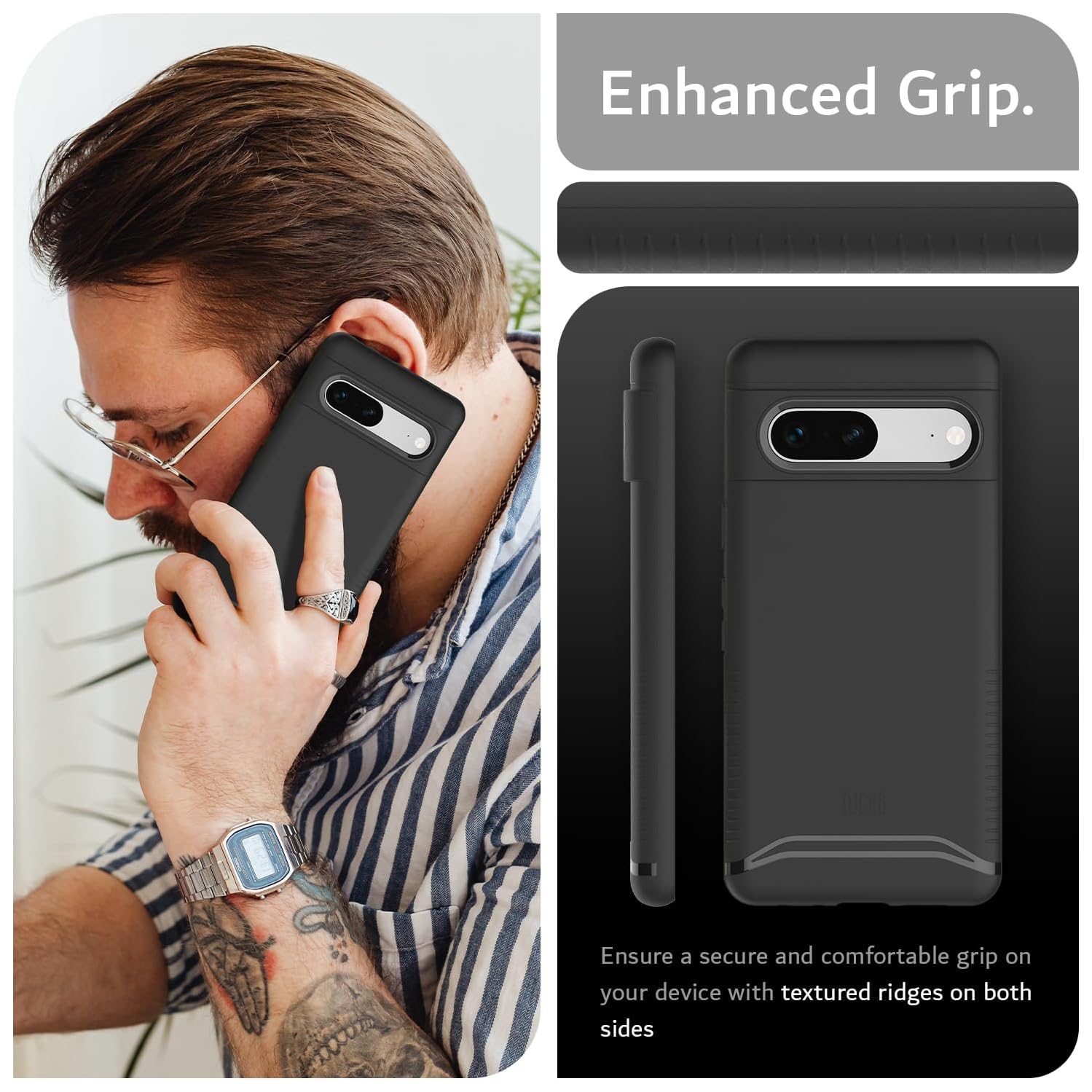 Étui double couche Merge de TUDIA pour Pixel 7 de Google - Noir mat