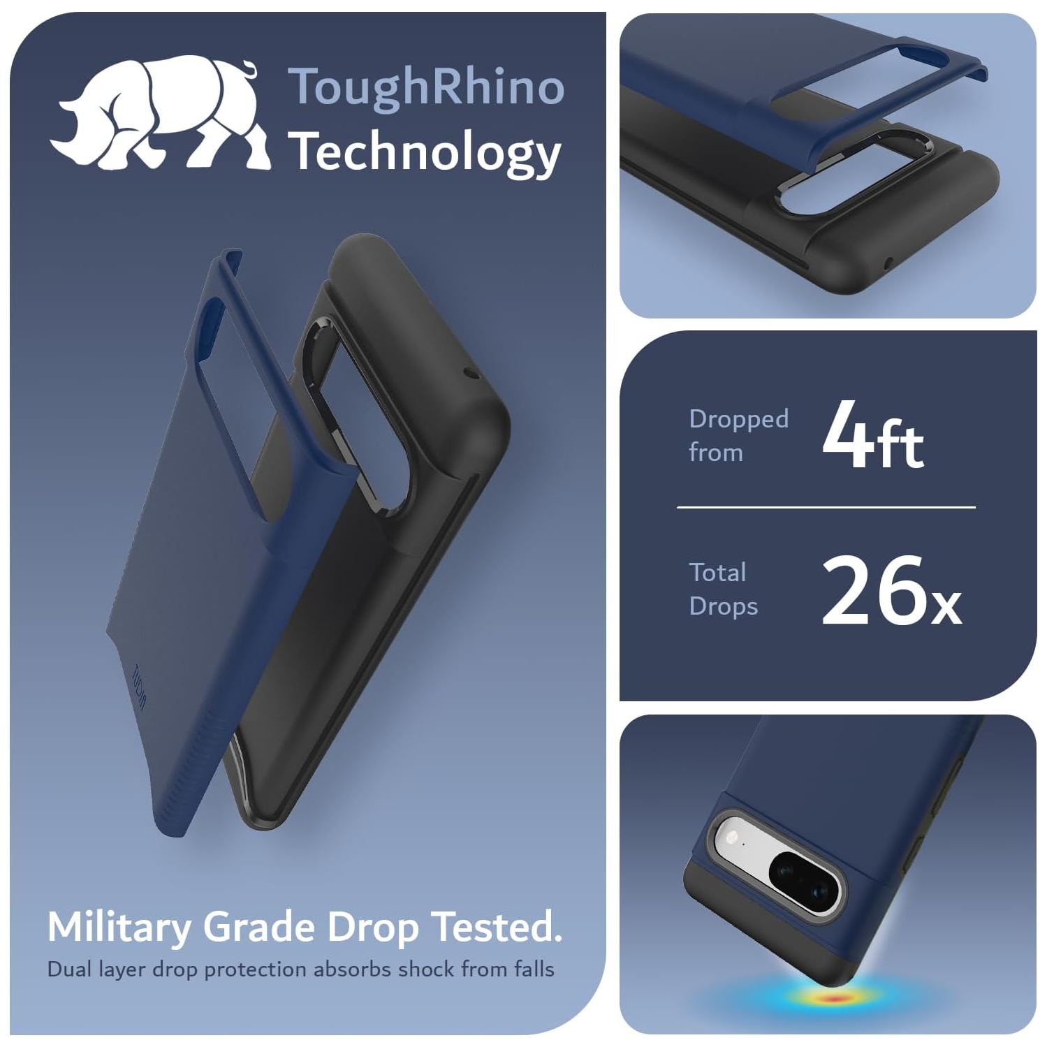 TUDIA Merge Google Pixel 7 Case Dual Layer - Indigo Blue