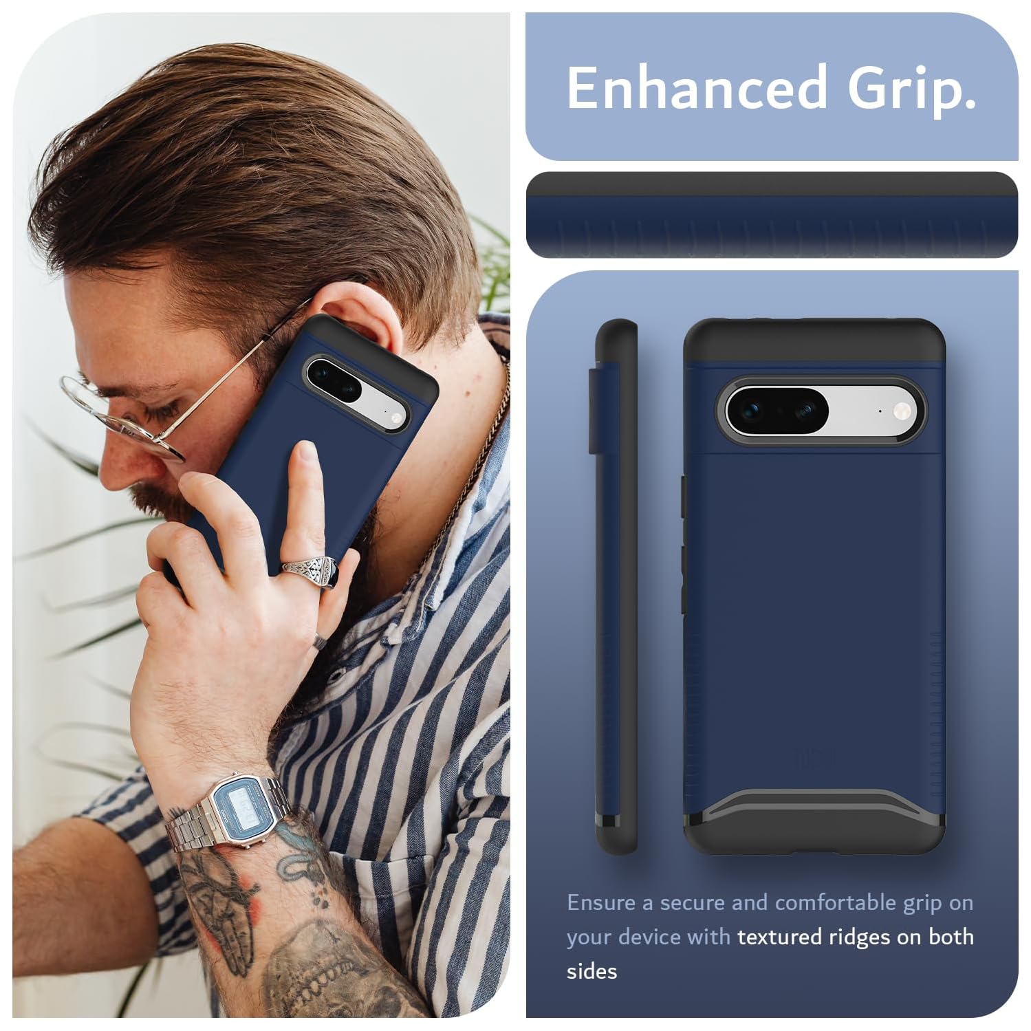 TUDIA Merge Google Pixel 7 Case Dual Layer - Indigo Blue