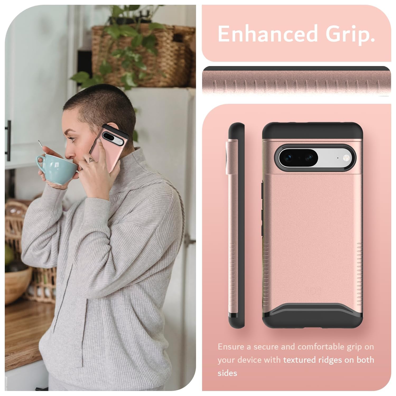 TUDIA Merge Google Pixel 7 Case Dual Layer - Rose Gold