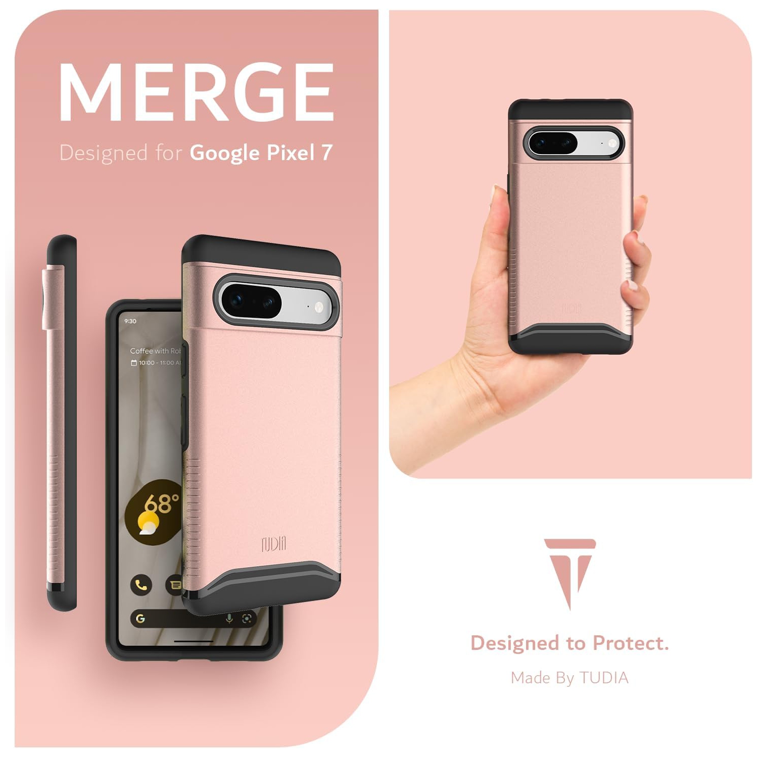 TUDIA Merge Google Pixel 7 Case Dual Layer - Rose Gold