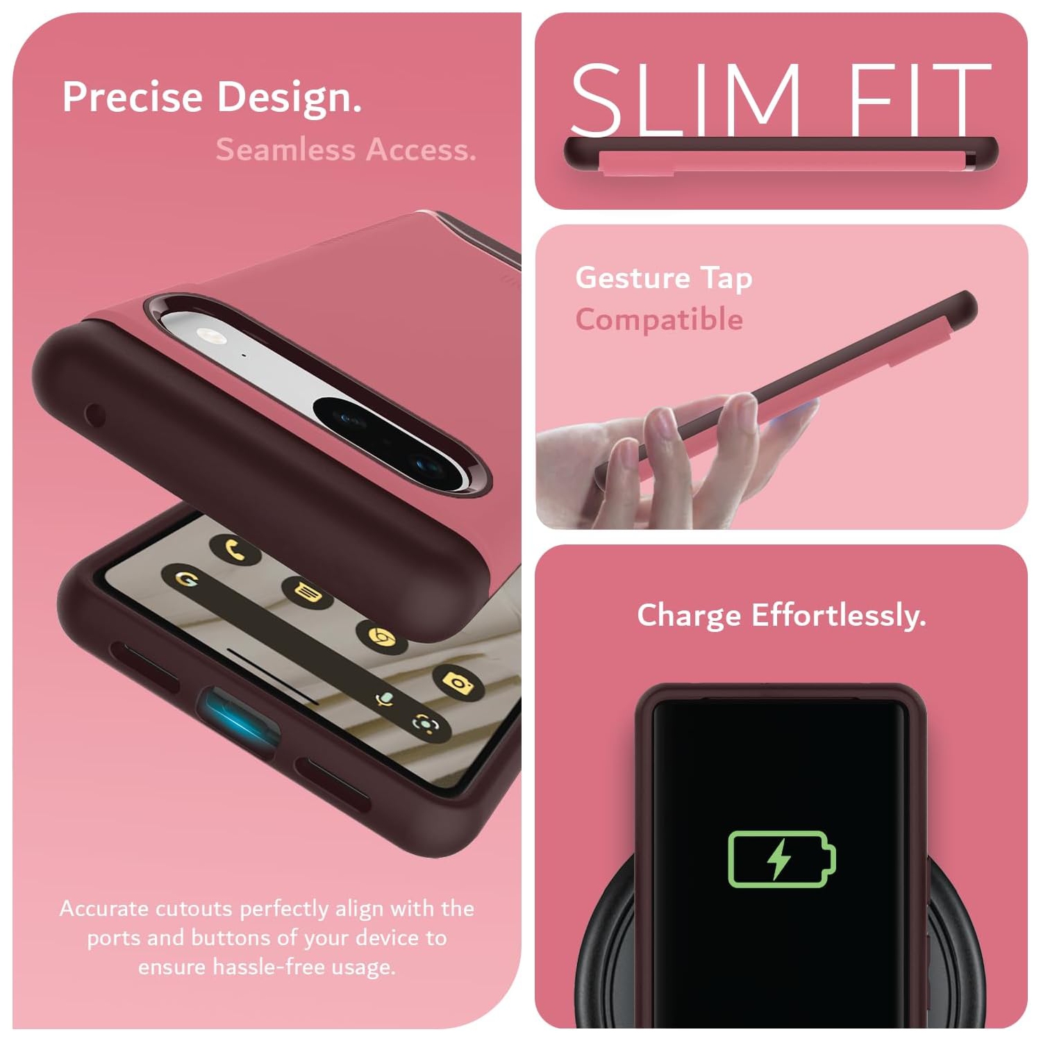 TUDIA Merge Google Pixel 7 Case Dual Layer - Smokey Pink