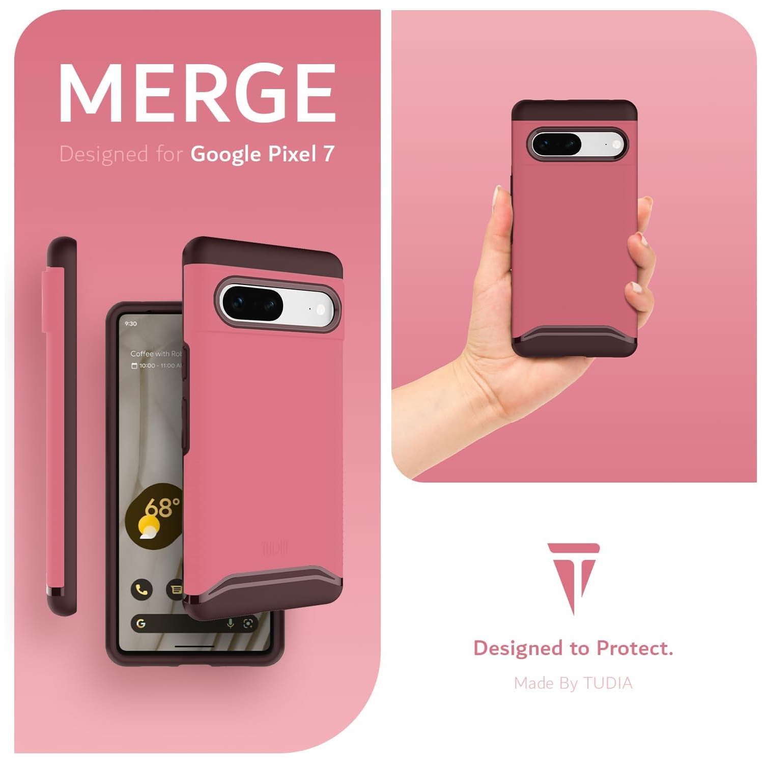 TUDIA Merge Google Pixel 7 Case Dual Layer - Smokey Pink