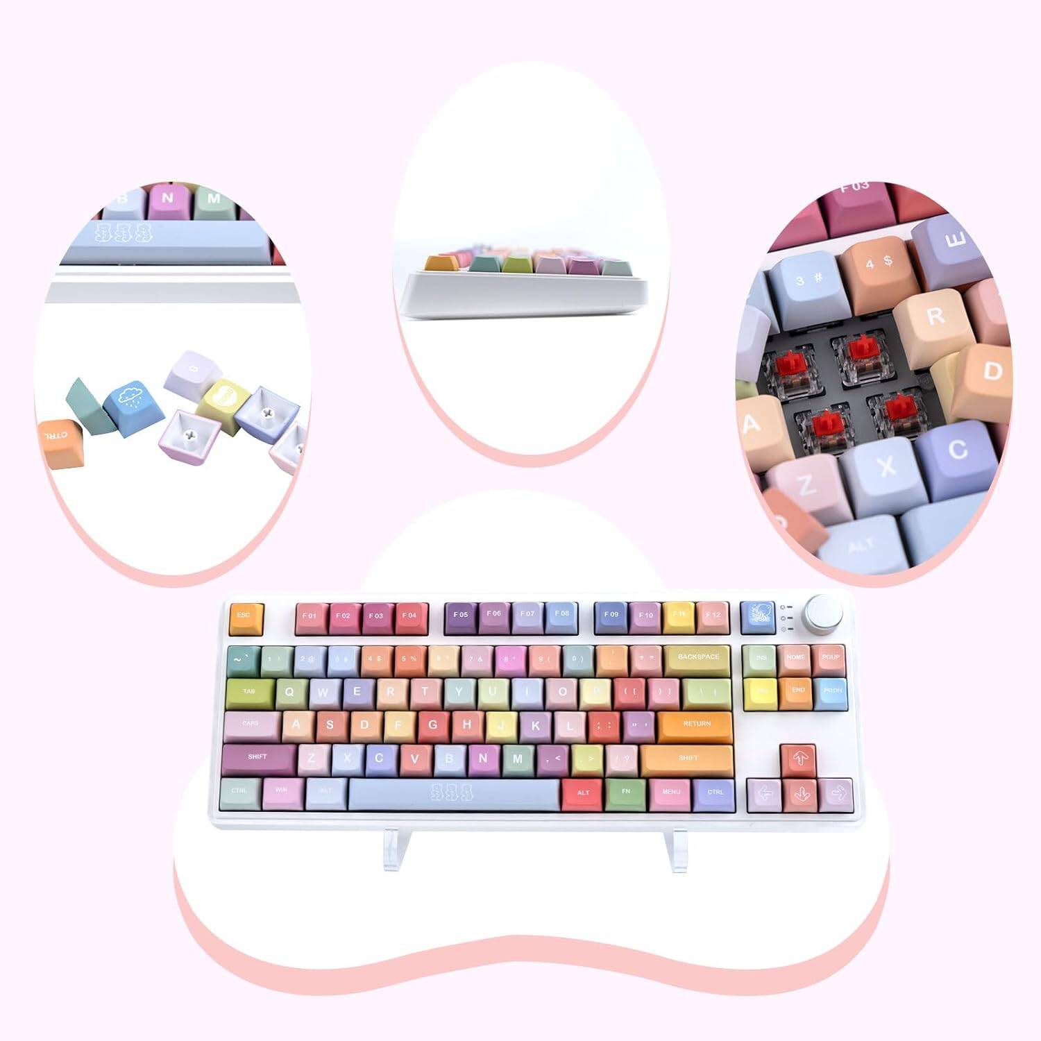PBT Keycaps 133 Keys XDA Profile Five-Sided Dye-Sub Keycaps Set, fit for 61/64/68/84/87/96/98 Cherry Mx Switches ISO ANSI Layout Mechanical Keyboard