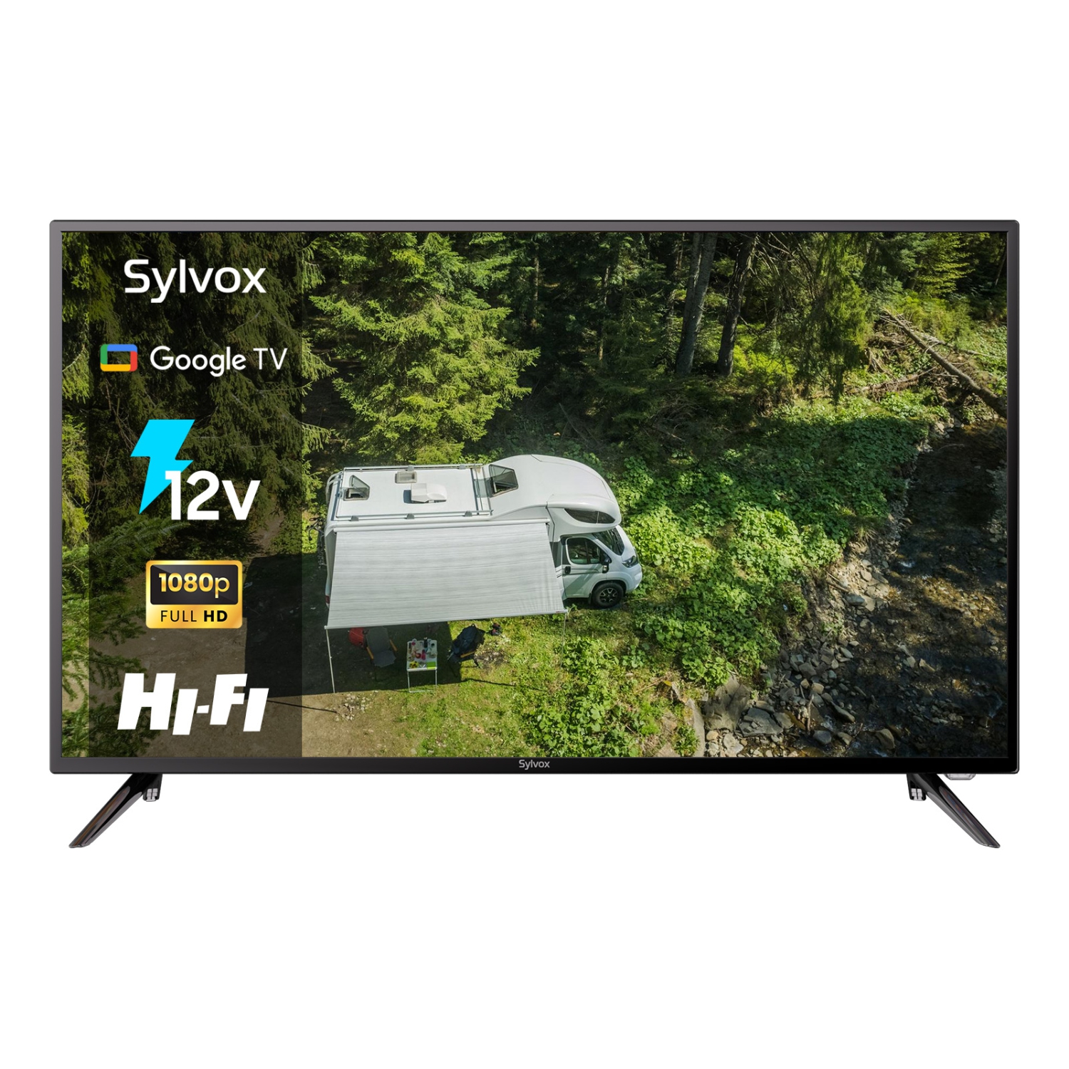 SYLVOX Smart RV TV, 40" 12 Volt TV for RV, Newest Smart Google TV Support Download APPs with Google Assistant, 1080P DC/AC Powered Television for RV Camper