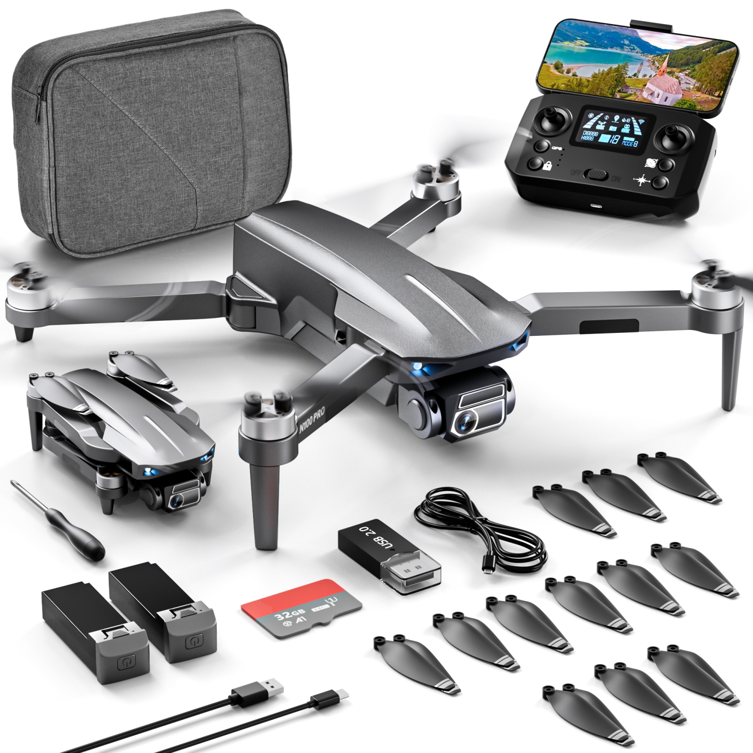 Drone with 4K Camera for Adults Beginner,249g Foldable 5G FPV Transmission, 32GB SD Card Include,RC Quadcopter,Brushless Motor,Smart Return Home,Headless Mode