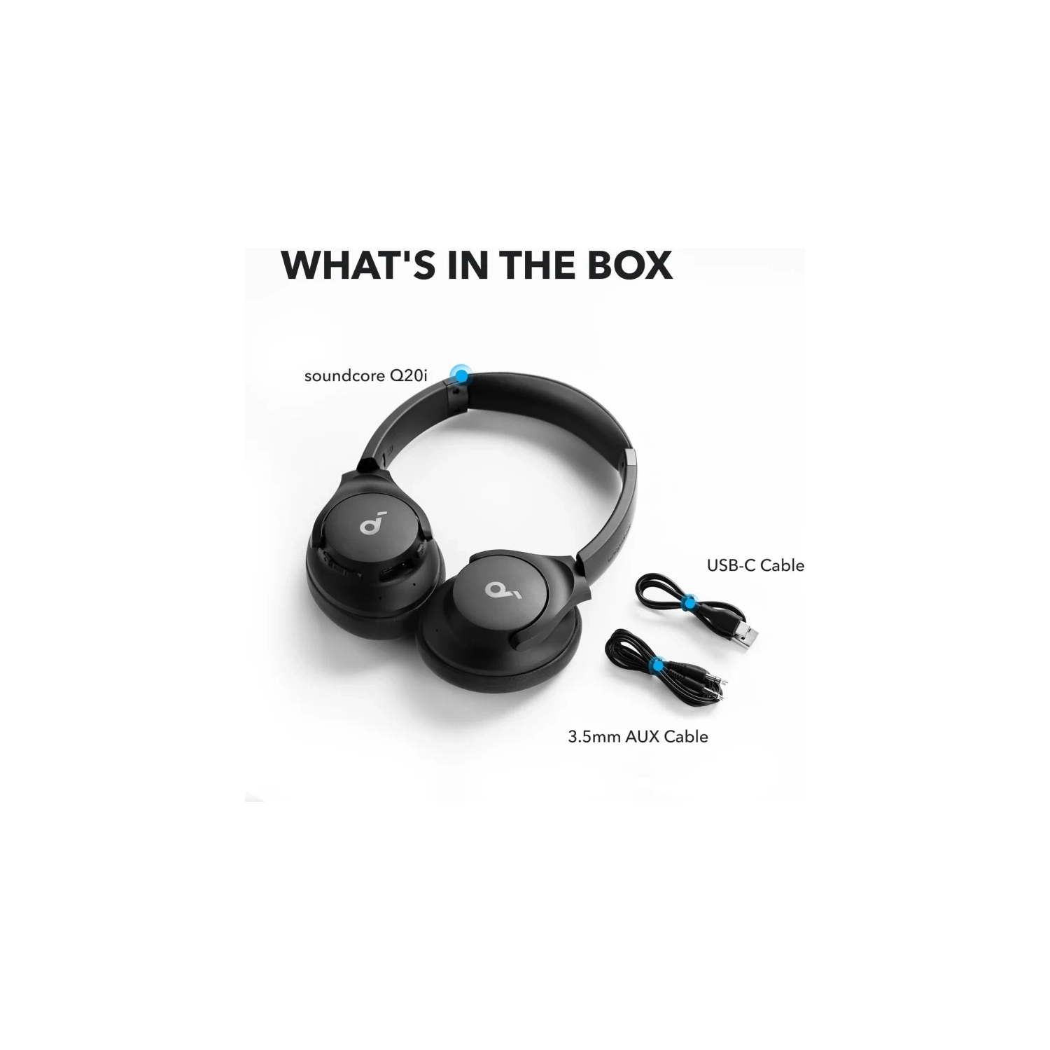 Soundcore Q20i Hybrid Active Noise Cancelling Headphones – Wireless Bluetooth, 40H ANC Playtime, Hi-Res Audio, Big Bass, Customizable App,