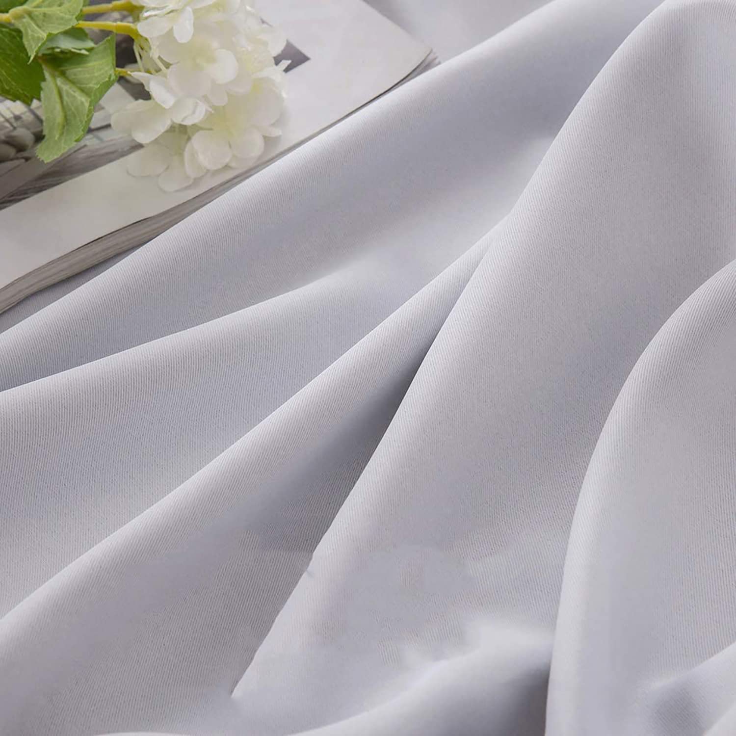 Rideau de fenêtre opaque en lin canadien, triple tissage, 52 2 larg. X 63 long., 3 couches de rideaux à anneaux en polyester sans bruit lavables,