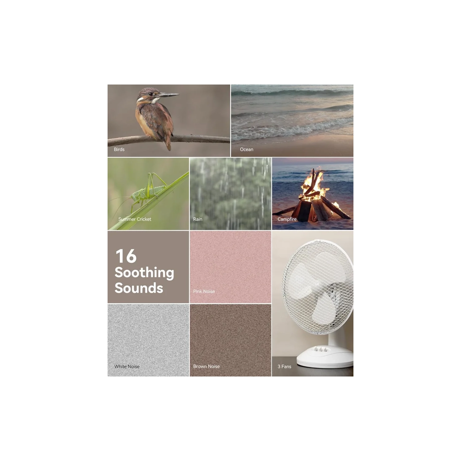 Dreamegg White Noise Machine – Portable Sound Machine for Baby and Adult, Travel-Friendly, 16 Soothing Sounds, Rechargeable, Mini Sound Machine for