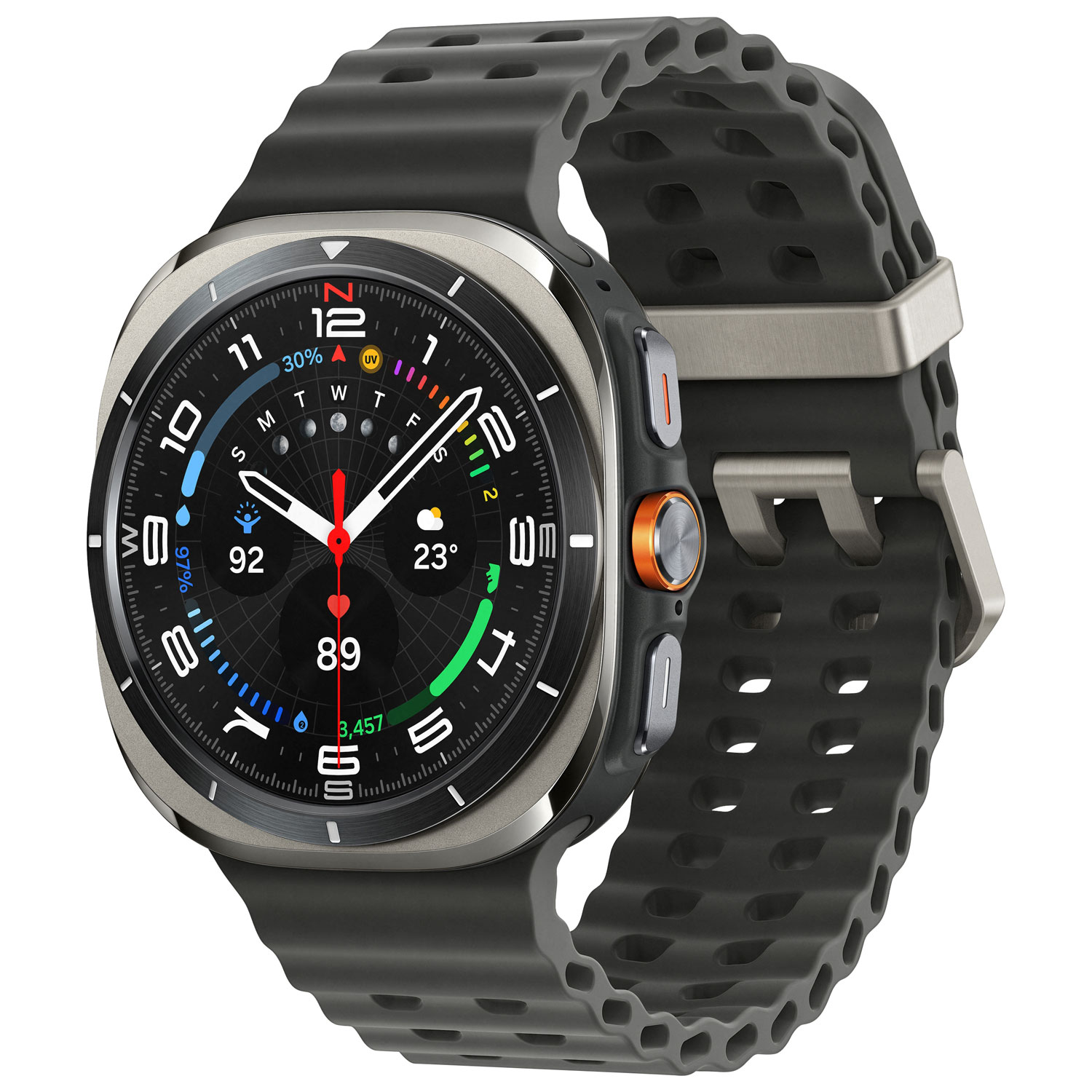 Samsung Galaxy Watch Ultra (GPS + LTE) 47mm Smartwatch with Heart Rate Monitor - Titanium Silver/Dark Grey
