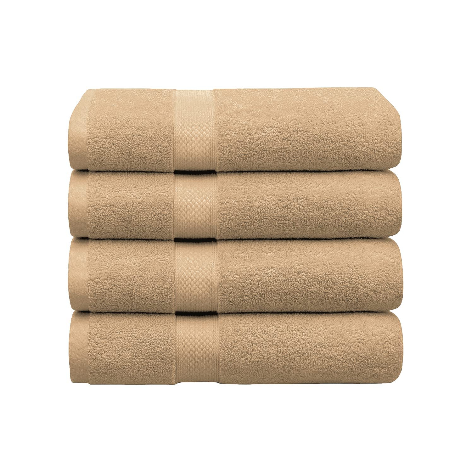 Ensemble de 4 serviettes de bain de luxe en lin canadien 30 x 54&nbsp;po 600&nbsp;GSM 100 % coton turc filé en anneau pour la plage, serviettes