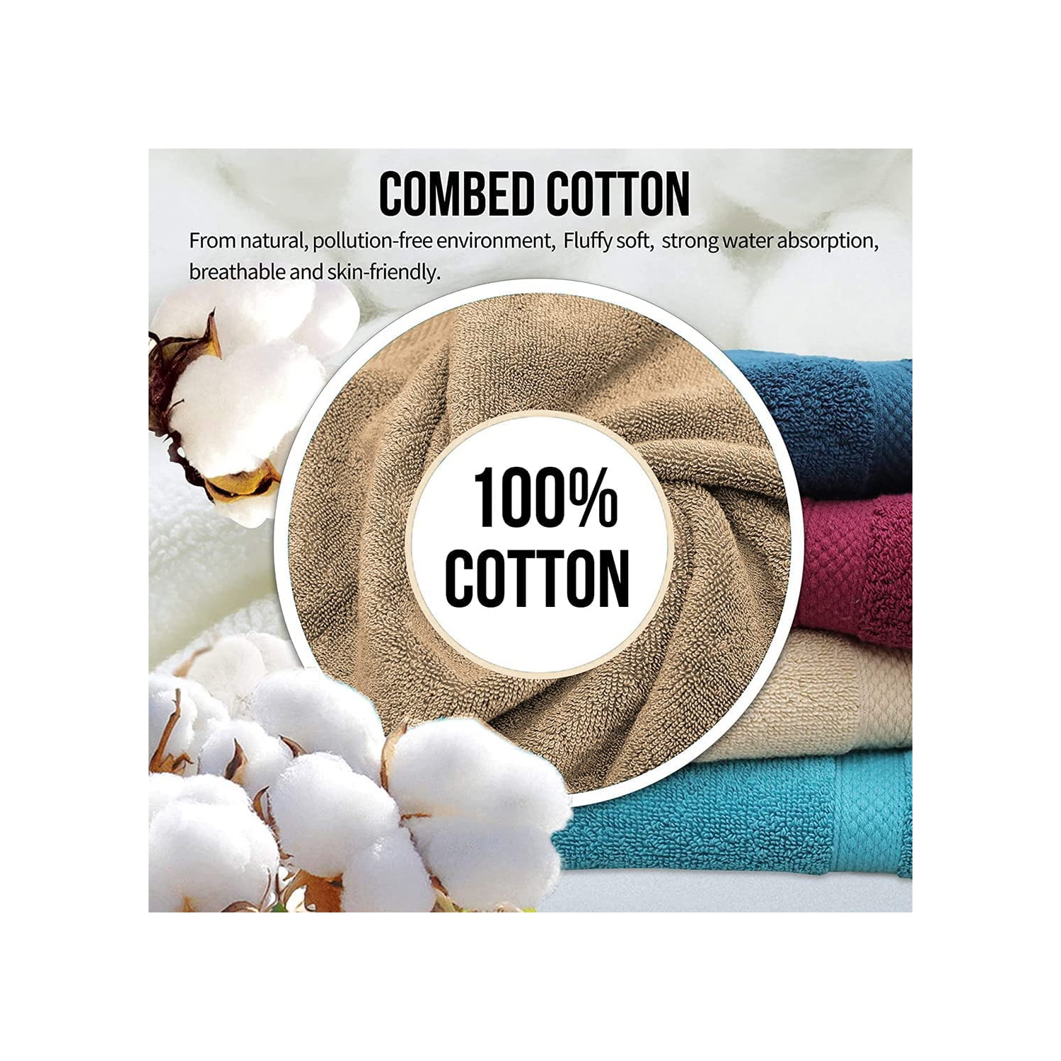 Ensemble de 4 serviettes de bain de luxe en lin canadien 30 x 54 po 600 GSM 100 % coton turc filé en anneau pour la plage, serviettes