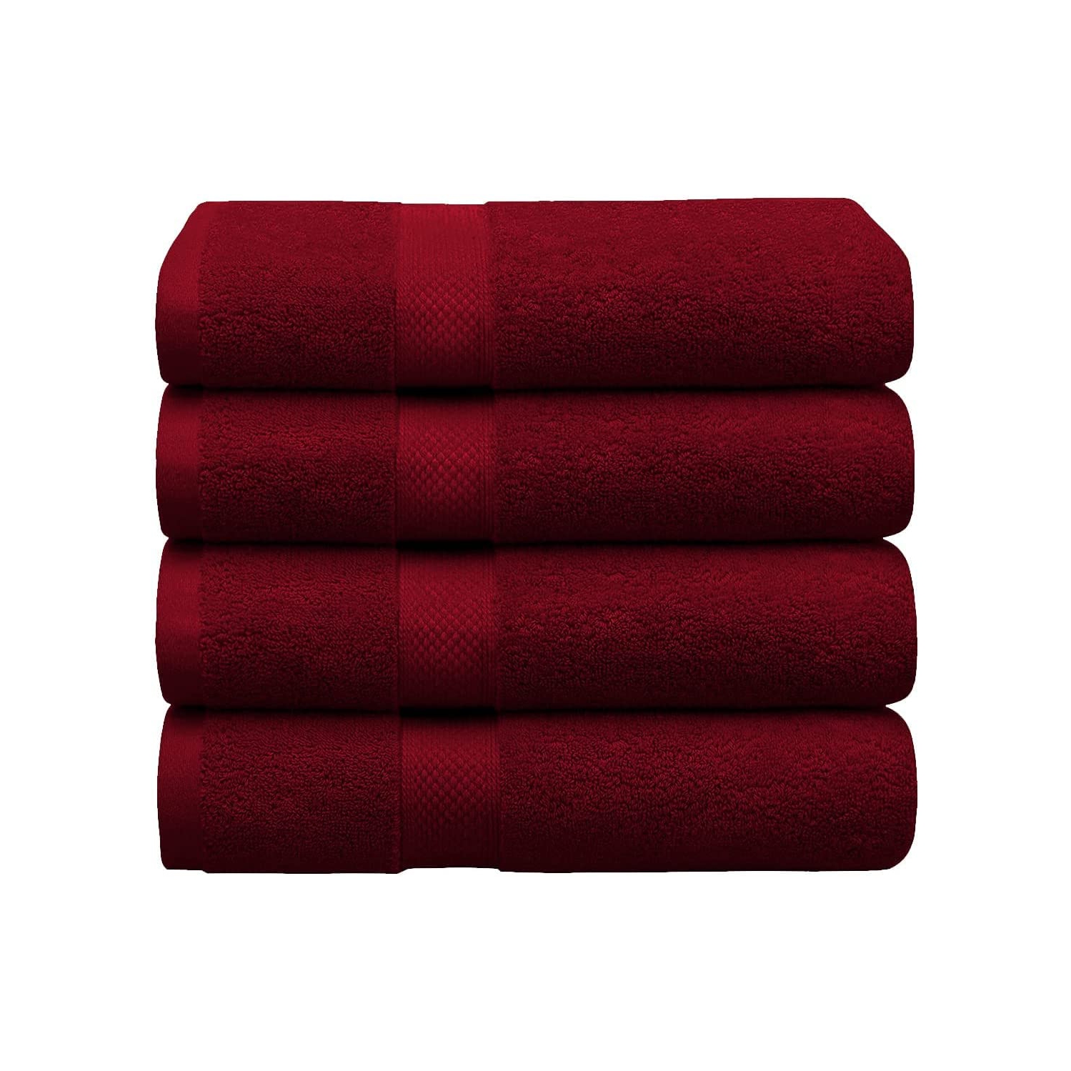 Canadian Linen 4 Pack Luxury Burgundy Spa Bath Sheet Extra Large Towels 30"x54", 500 GSM Premium Organic Cotton Towel Soft Absorbent Lightweight