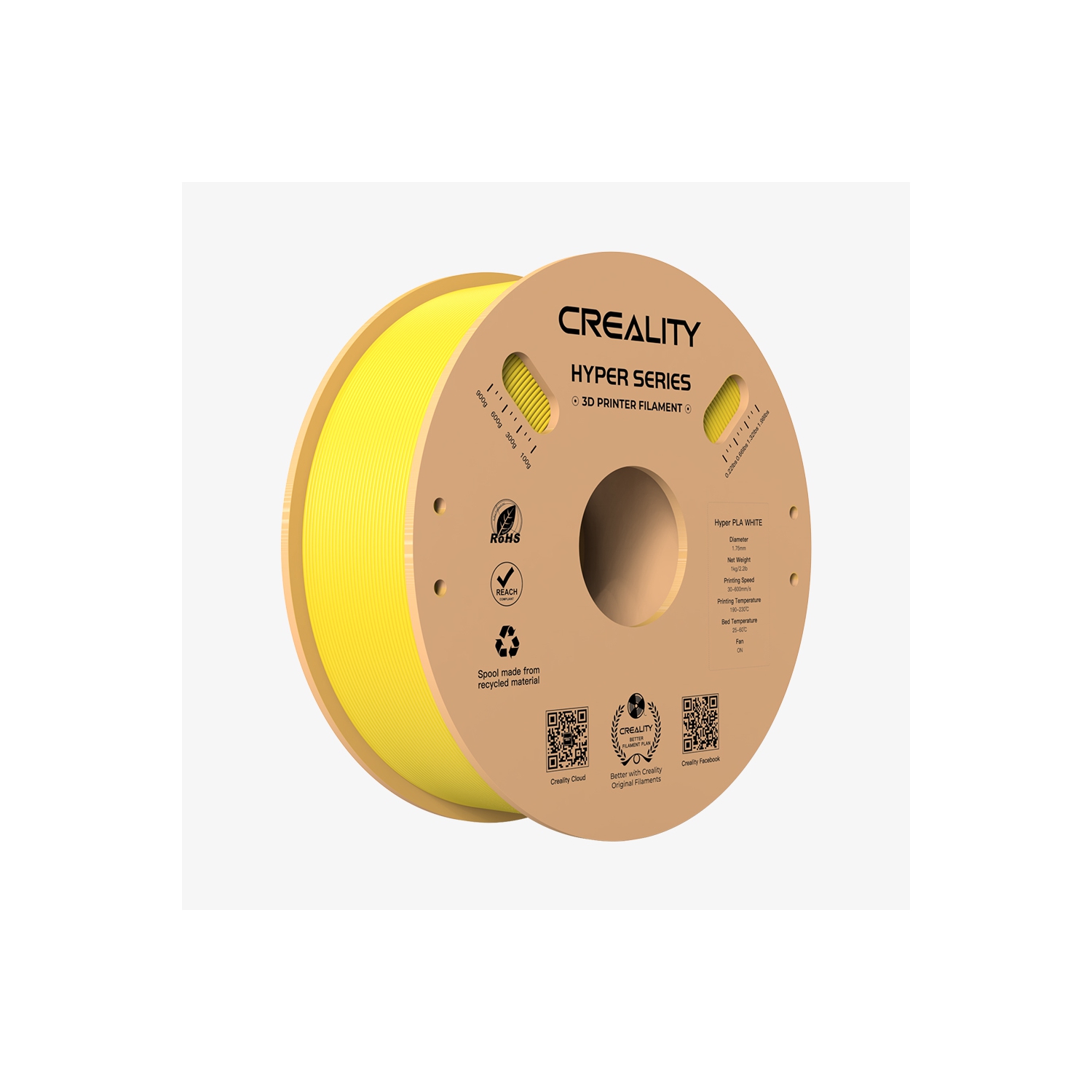 Creality Hyper Series PLA 3D Printing Filament 1kg Yellow