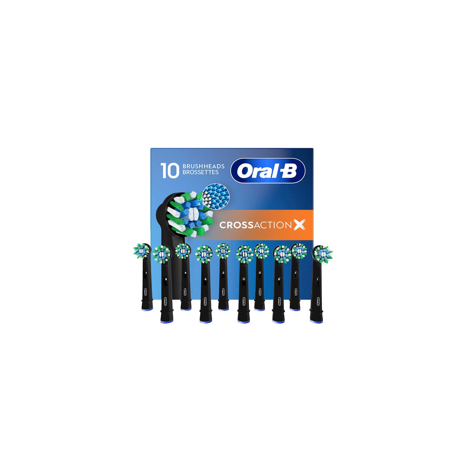 Tête de rechange pour brosse à dents électrique CrossAction d'Oral-B, paq./10