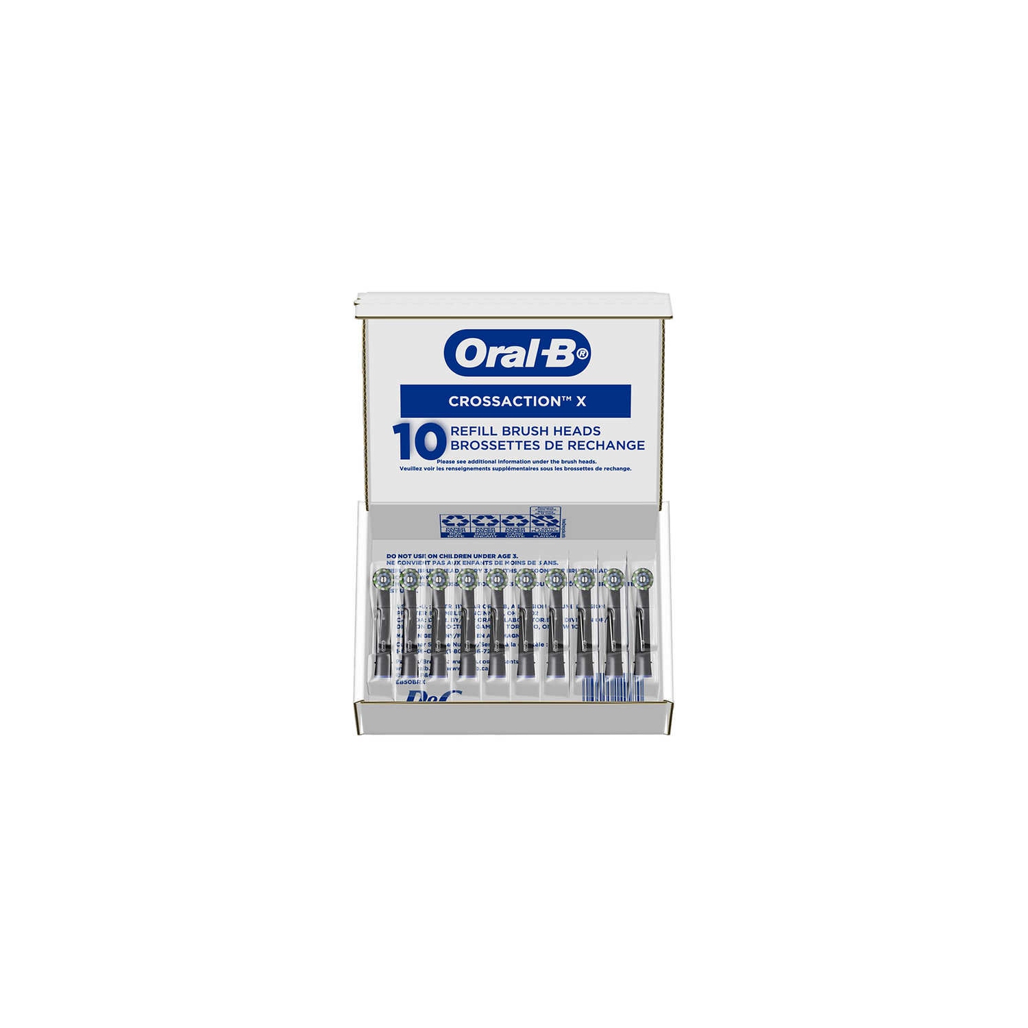 Tête de rechange pour brosse à dents électrique CrossAction d'Oral-B, paq./10