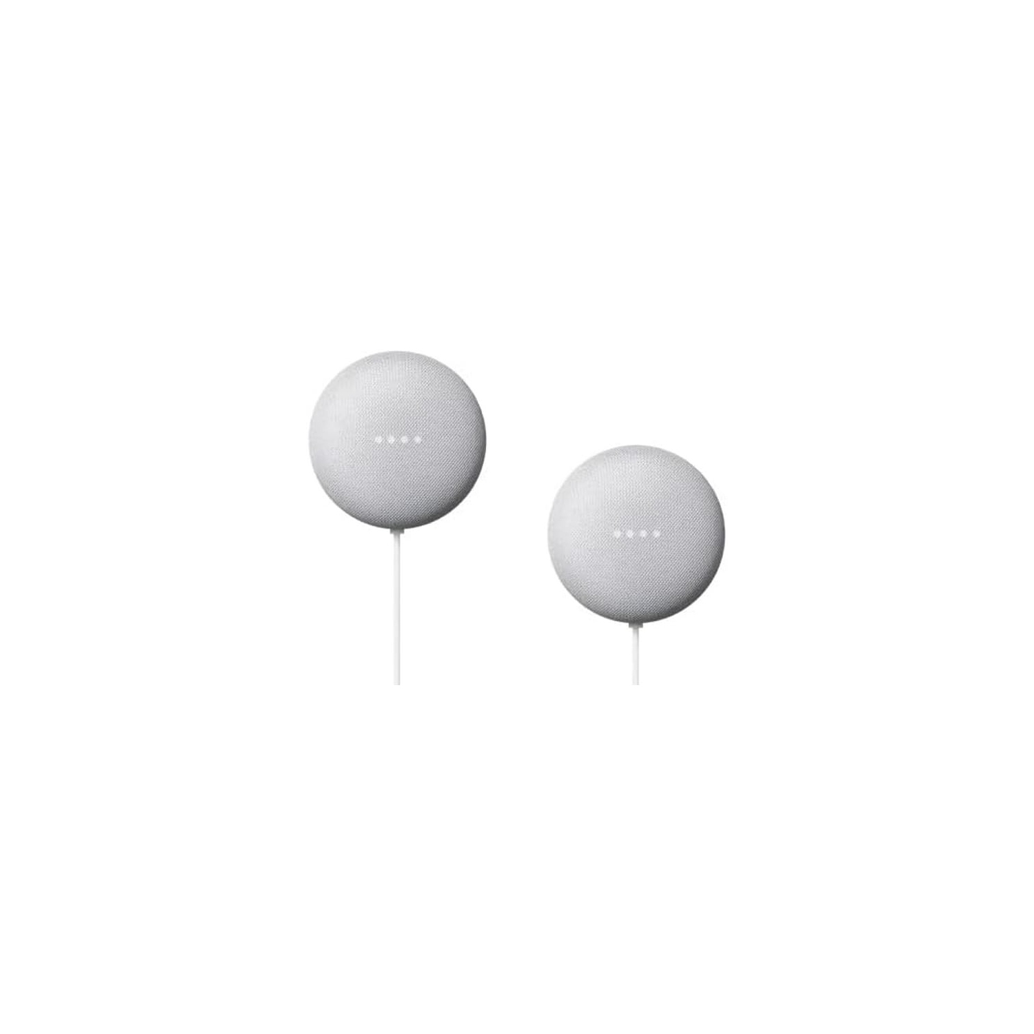 Google Nest Mini (2nd Gen) Smart Speaker with Google Assistant (2-Pack), Chalk