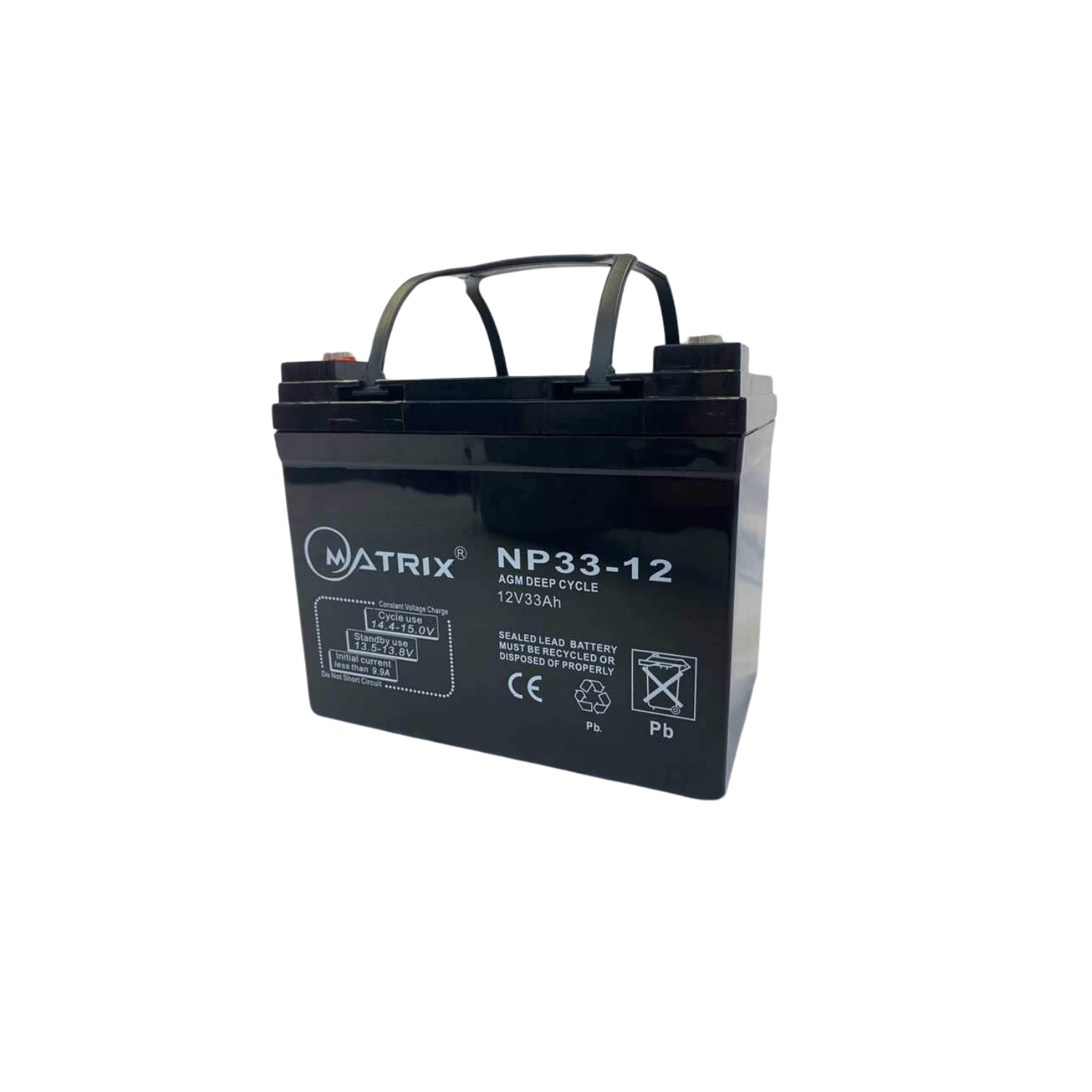 33AH AGM Deep Cycle Battery, Reliable 12V Battery for Motorcycles, Bikes, and More