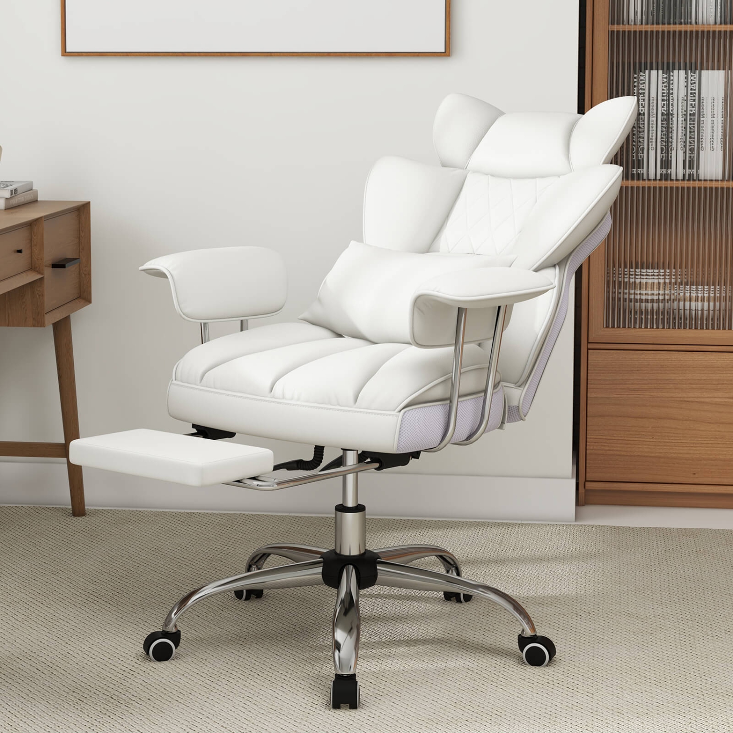 Fauteuil de bureau Big and Tall avec repose-pieds de Costway