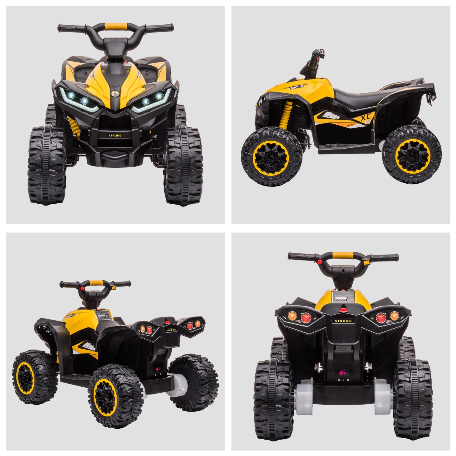VTT 12&nbsp;V pour enfants, quad à quatre roues pour enfants avec musique, phares, vitesse élevée et basse, VTT électrique alimenté par batterie pour