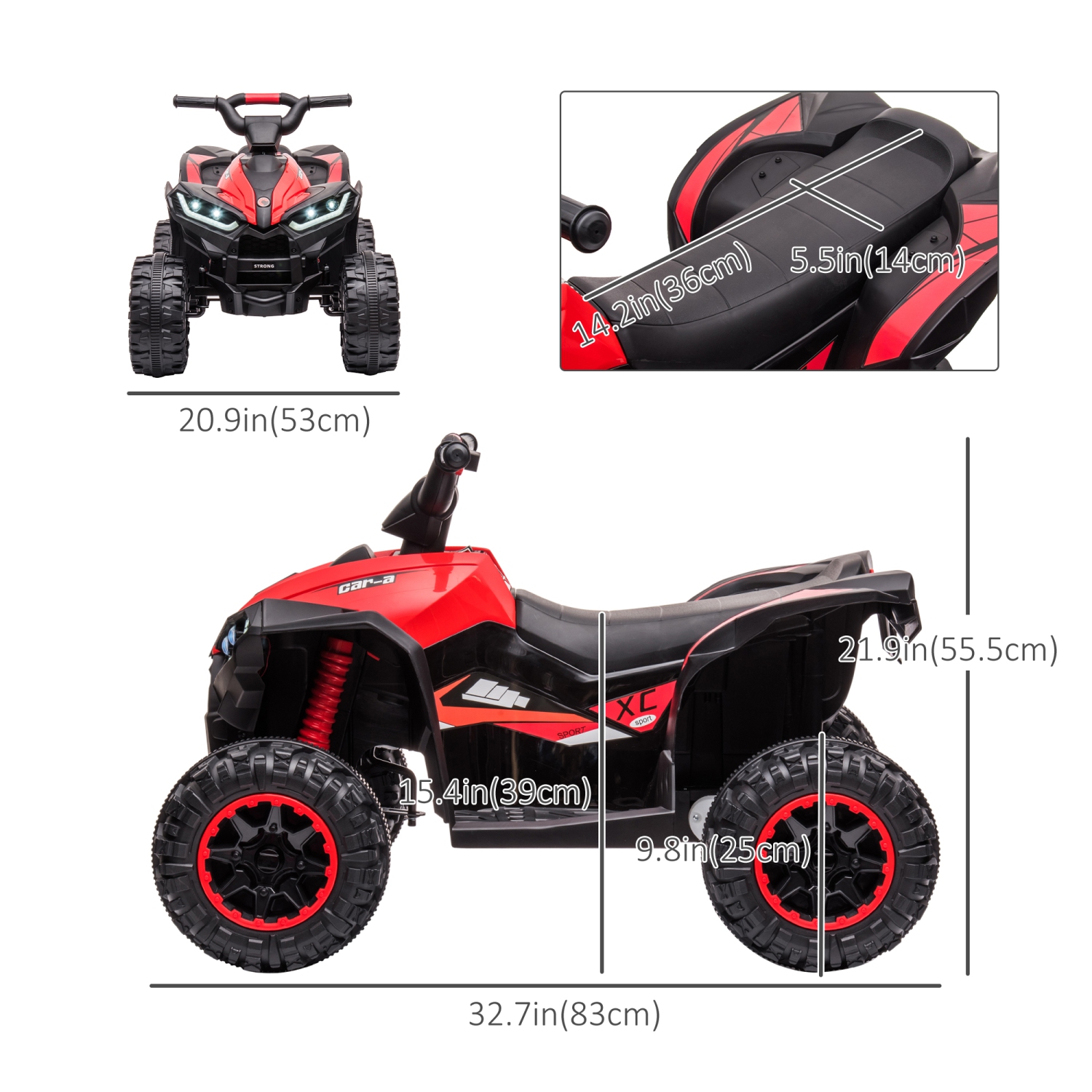VTT 12&nbsp;V pour enfants, quad à quatre roues pour enfants avec musique, phares, vitesse élevée et basse, VTT électrique alimenté par batterie pour
