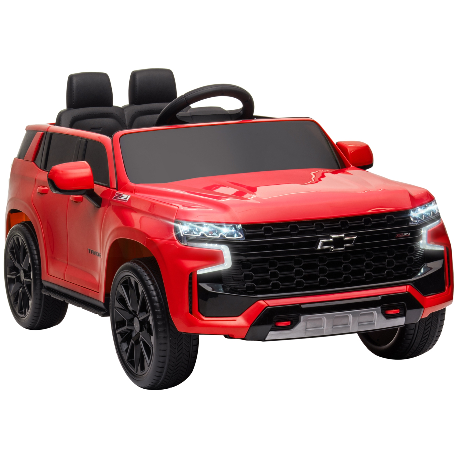 Aosom Licensed Chevrolet Tahoe Kids Ride on Car, 12V 7AH Toddler Electric Car with Parent Remote Control, 3 Speeds, Spring Suspension, LED Light,
