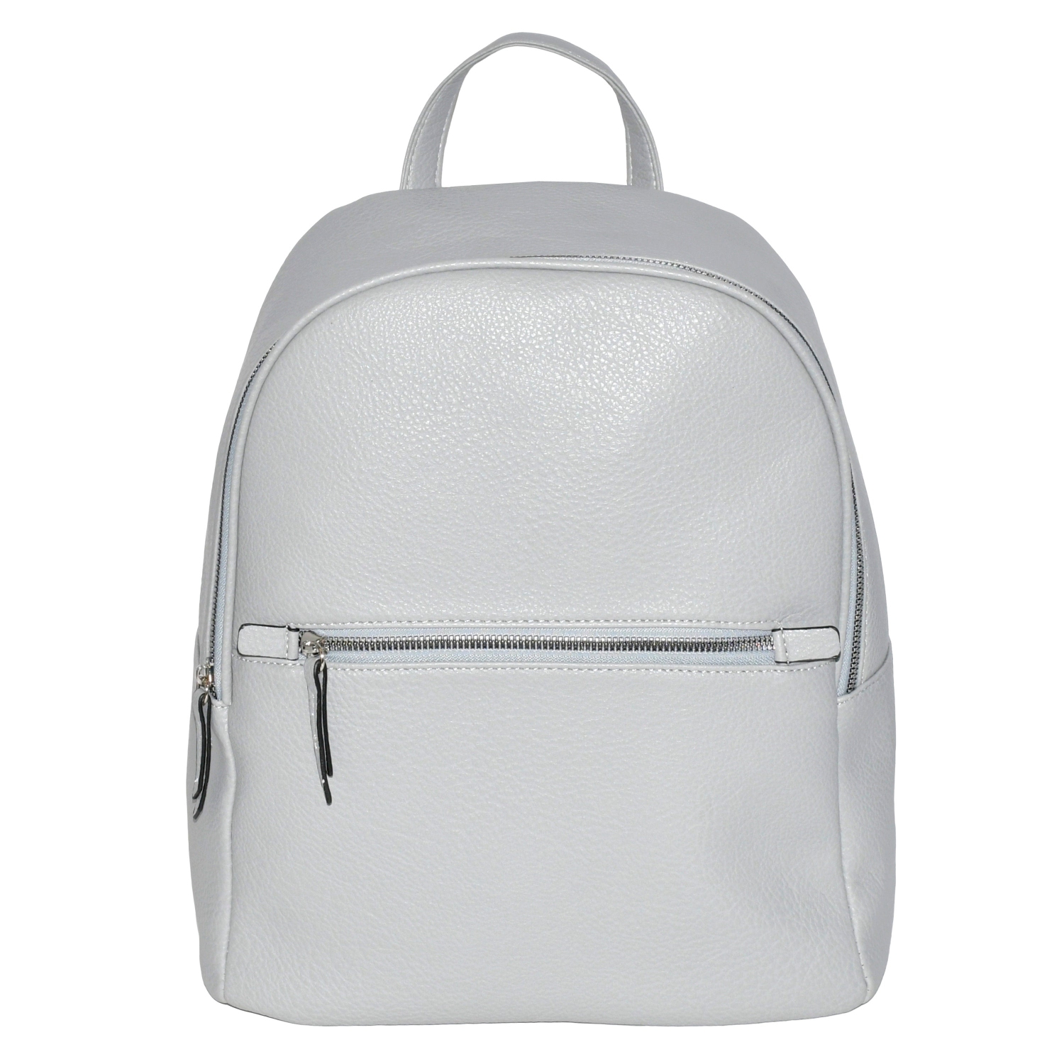 BACKPACK WITH FRONT ZIPPER POCKET - light-grey