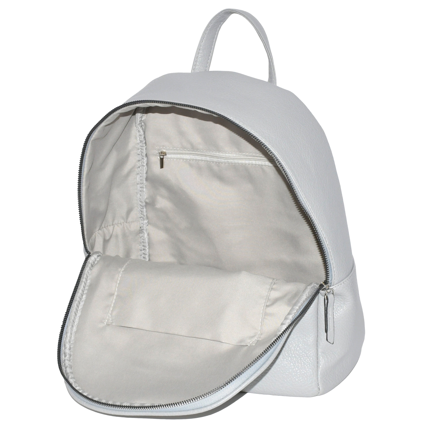 BACKPACK WITH FRONT ZIPPER POCKET - light-grey