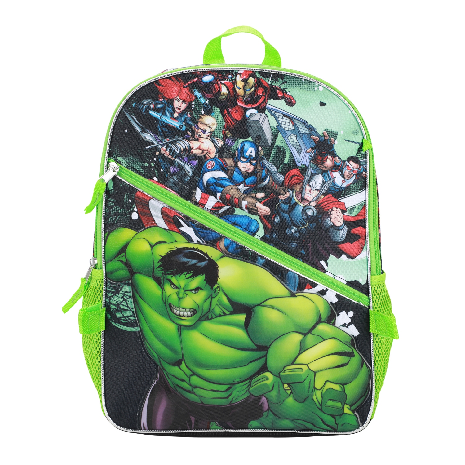 Marvel Avengers Hulk Smash Kids 16" Backpack and Lunch Bag 5 Piece Set