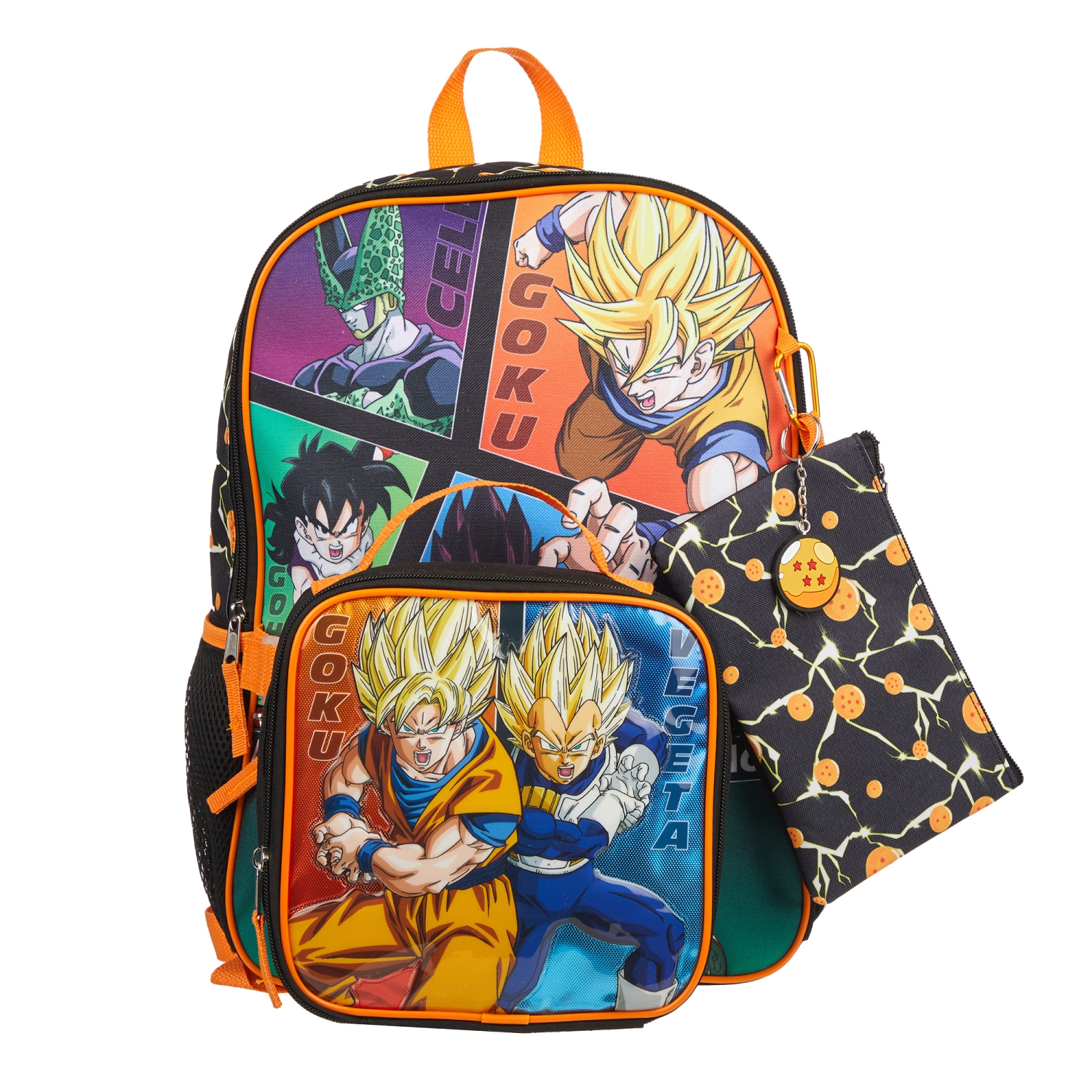 Ensemble 5 pièces sac à dos et sac-repas pour enfants Dragon Ball Z action Shot, 16 po