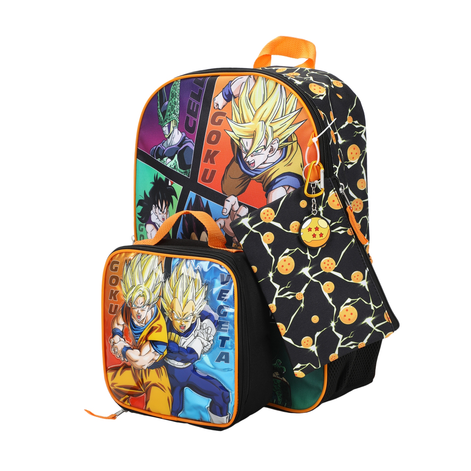 Ensemble 5 pièces sac à dos et sac-repas pour enfants Dragon Ball Z action Shot, 16 po