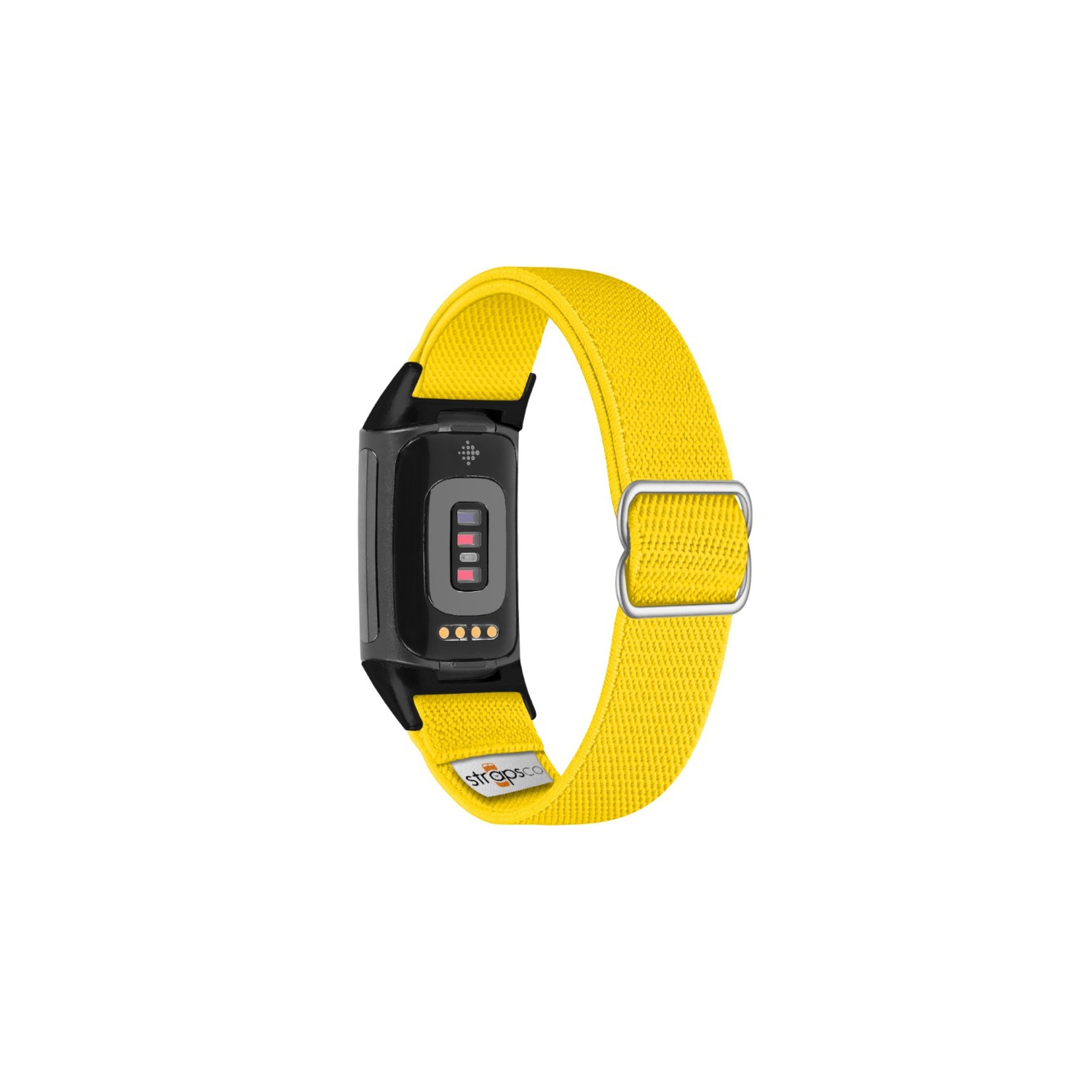 Bracelet élastique en nylon pour charge 5 de Fitbit - Jaune - Noir Adaptateur