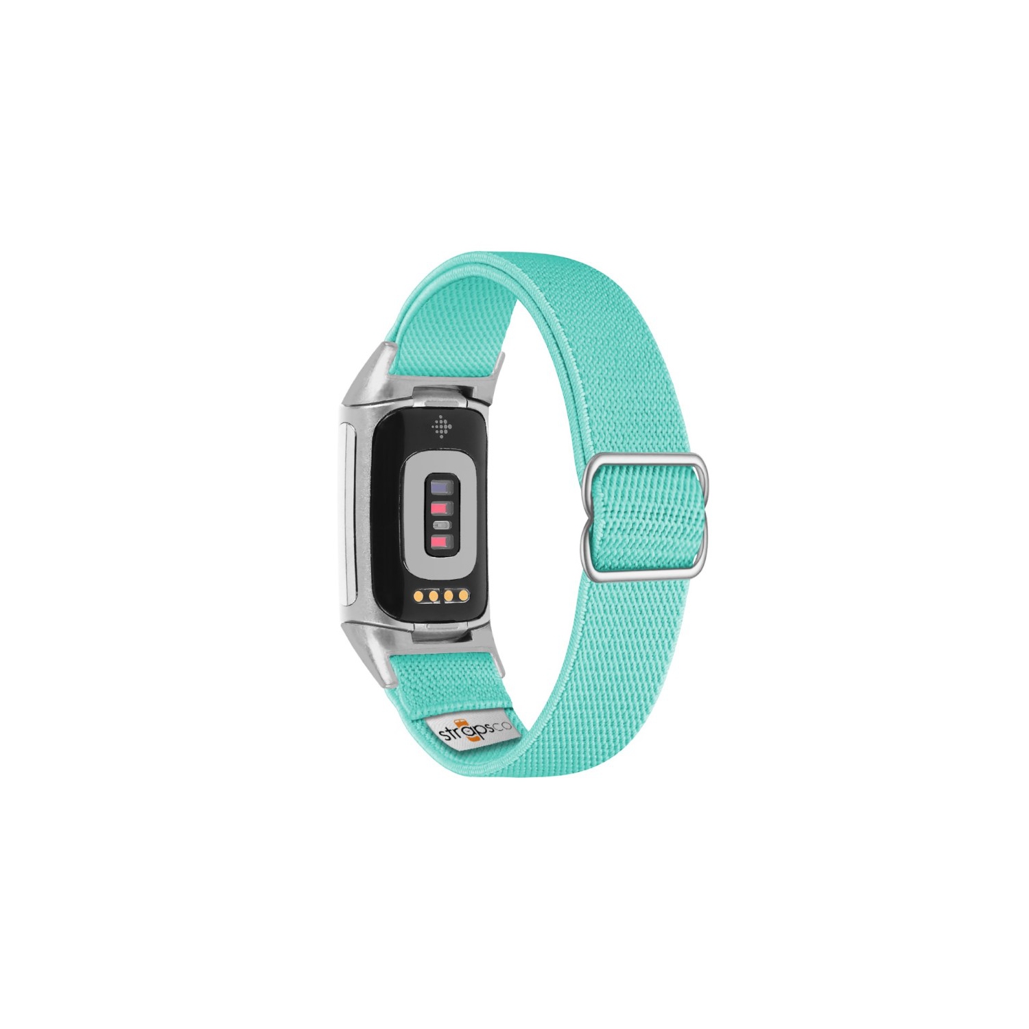 Bracelet élastique en nylon pour charge 5 de Fitbit - Menthe - Adaptateur argenté