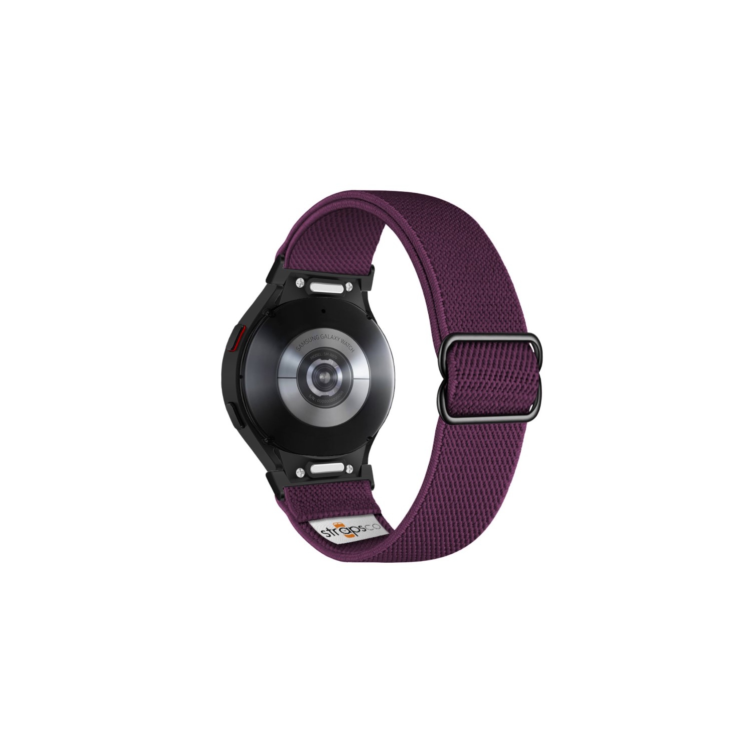 Bracelet extensible en nylon pour Galaxy Watch 6 de Samsung - Violet - Adaptateur noir