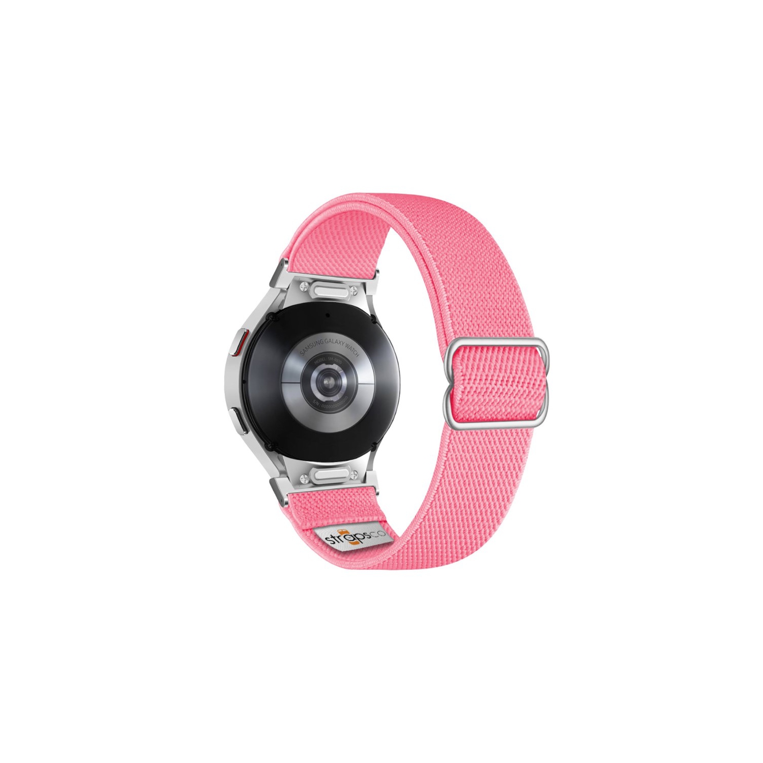 Nylon Stretch Band for Samsung Galaxy Watch 6 - Pink - Silver Adapter