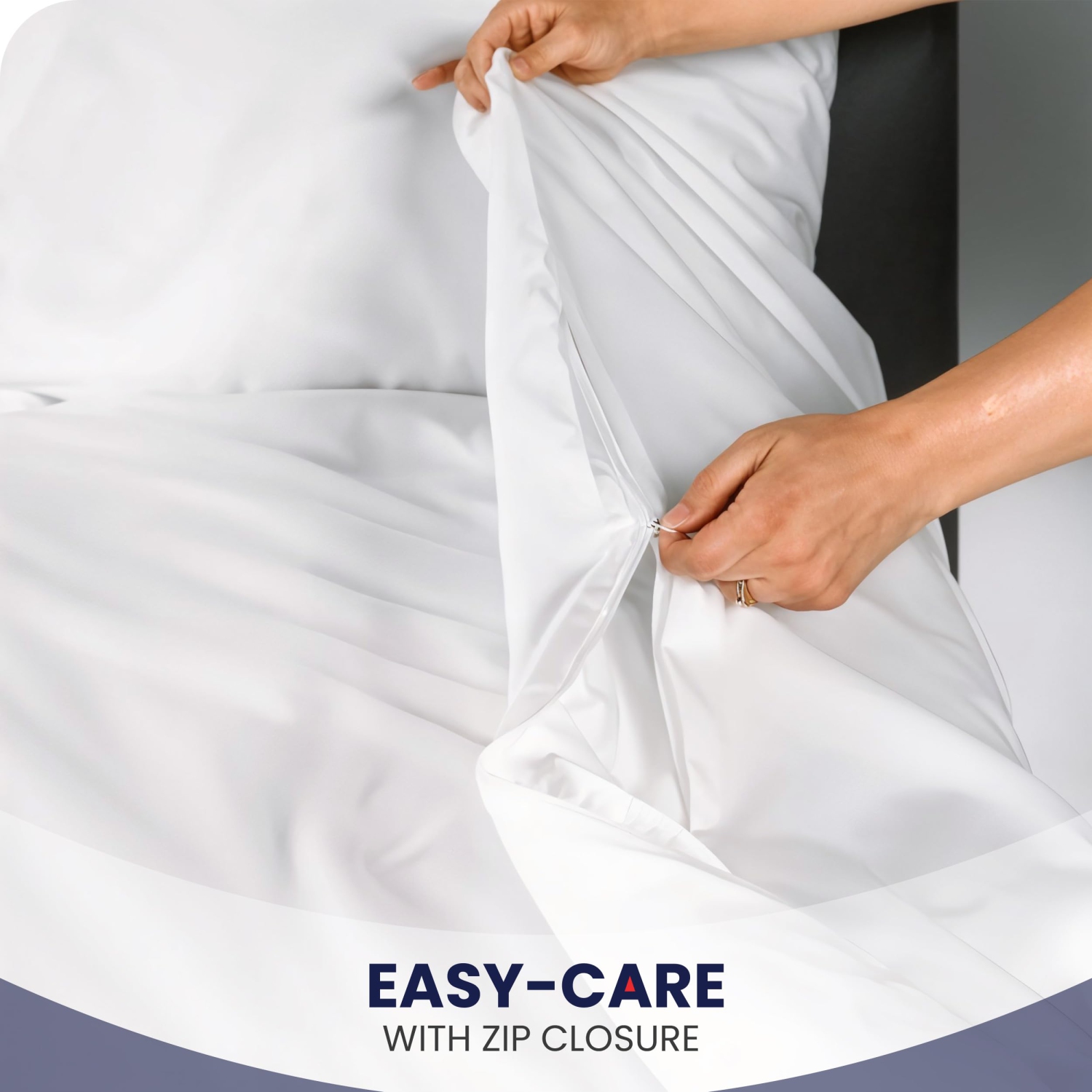 Ens. Housse de couette en microfibre de lin canadien 3 pcs, 80 x 90&nbsp;po, 1 housse avec fermeture à glissière et 2 taie d'oreiller, literie Home