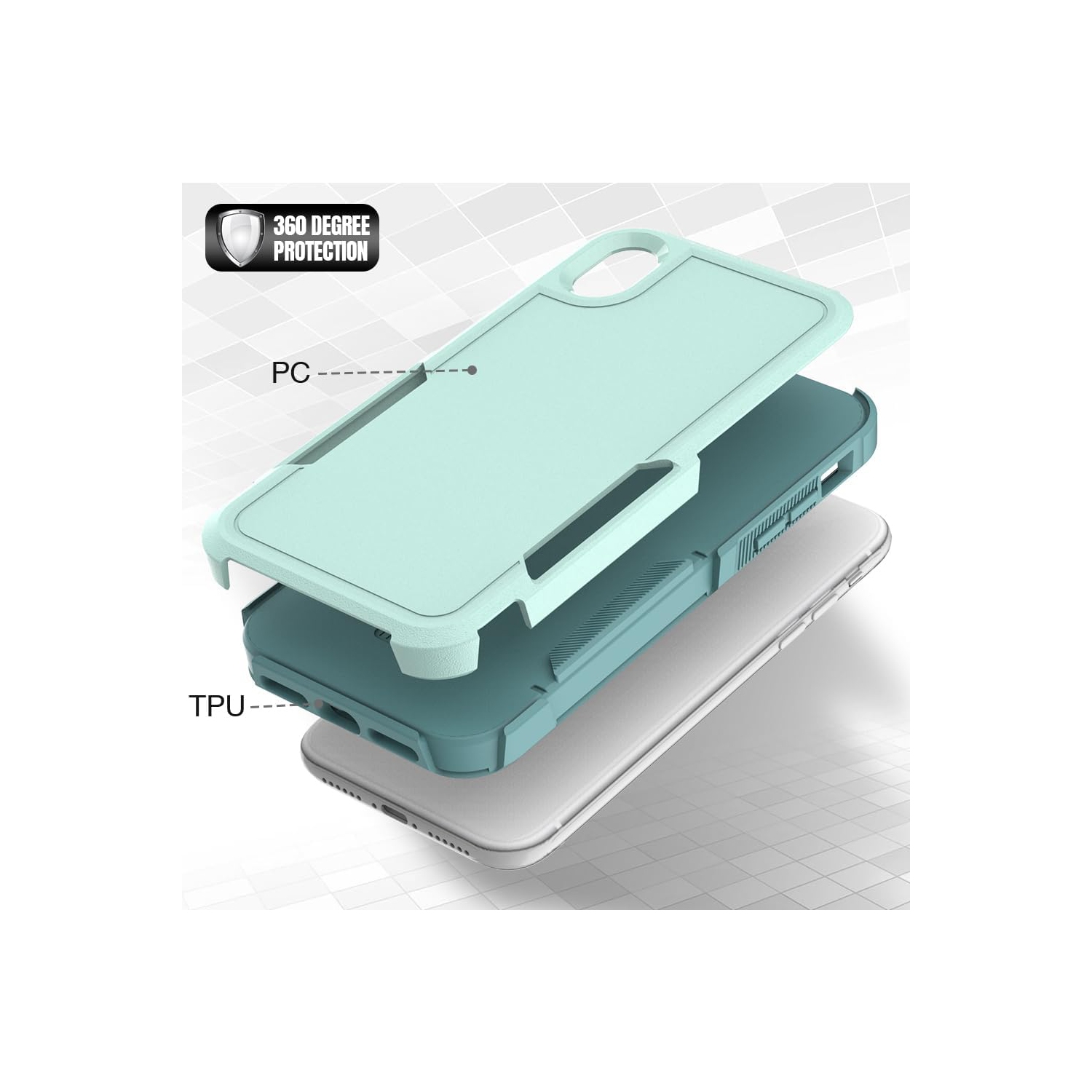 XCRS – Étui robuste pour Apple iPhone XR à deux couches, robuste, étui rigide