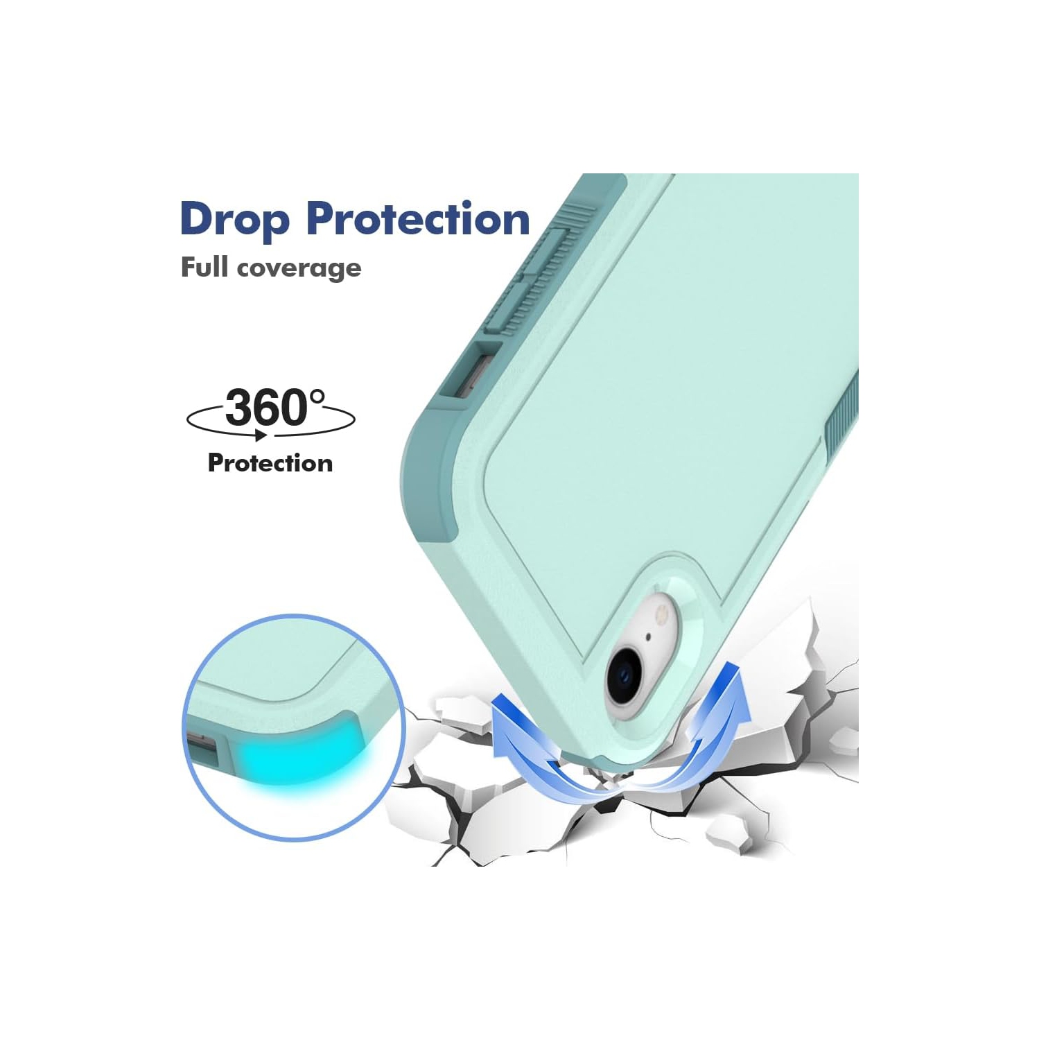 XCRS – Étui robuste pour Apple iPhone XR à deux couches, robuste, étui rigide