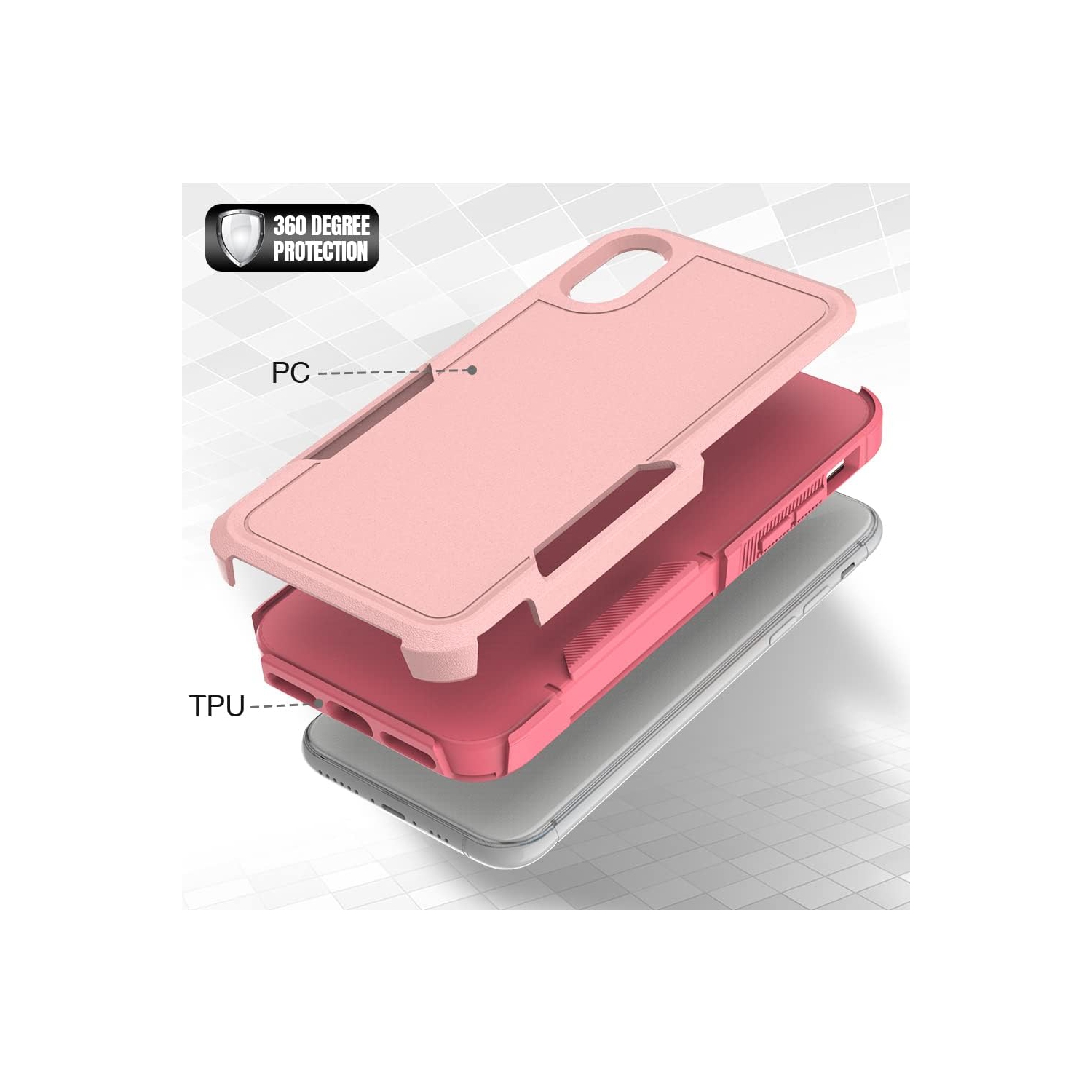 XCRS Apple iPhone XR Case Dual Layered Comm Rugged, Heavy Duty, Tuff Cover