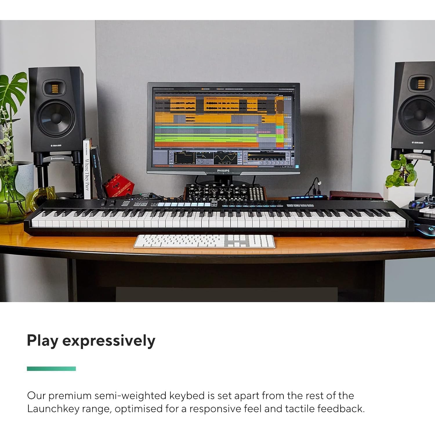 Novation Launchkey 88 [MK3] contrôleur MIDI clavier pour Ableton Live, noir