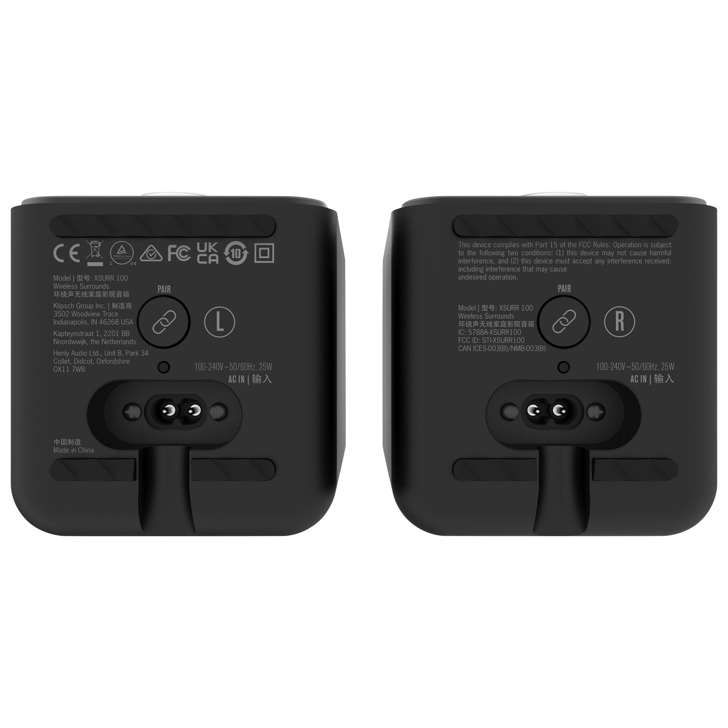 Haut-parleur d'étagère de 50 W Flexus Surround 100 de Klipsch - Paire - vinyle ébène