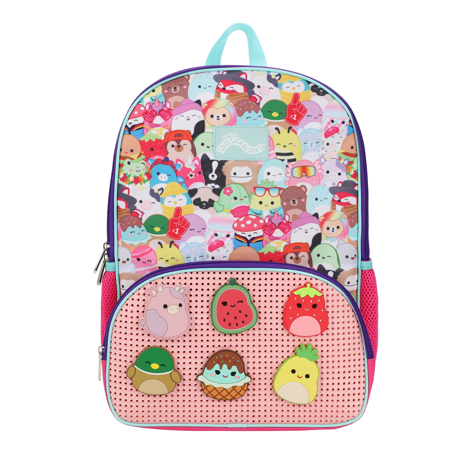 Squishmallows Icon Molded Rubber Charms Kids 16" Backpack