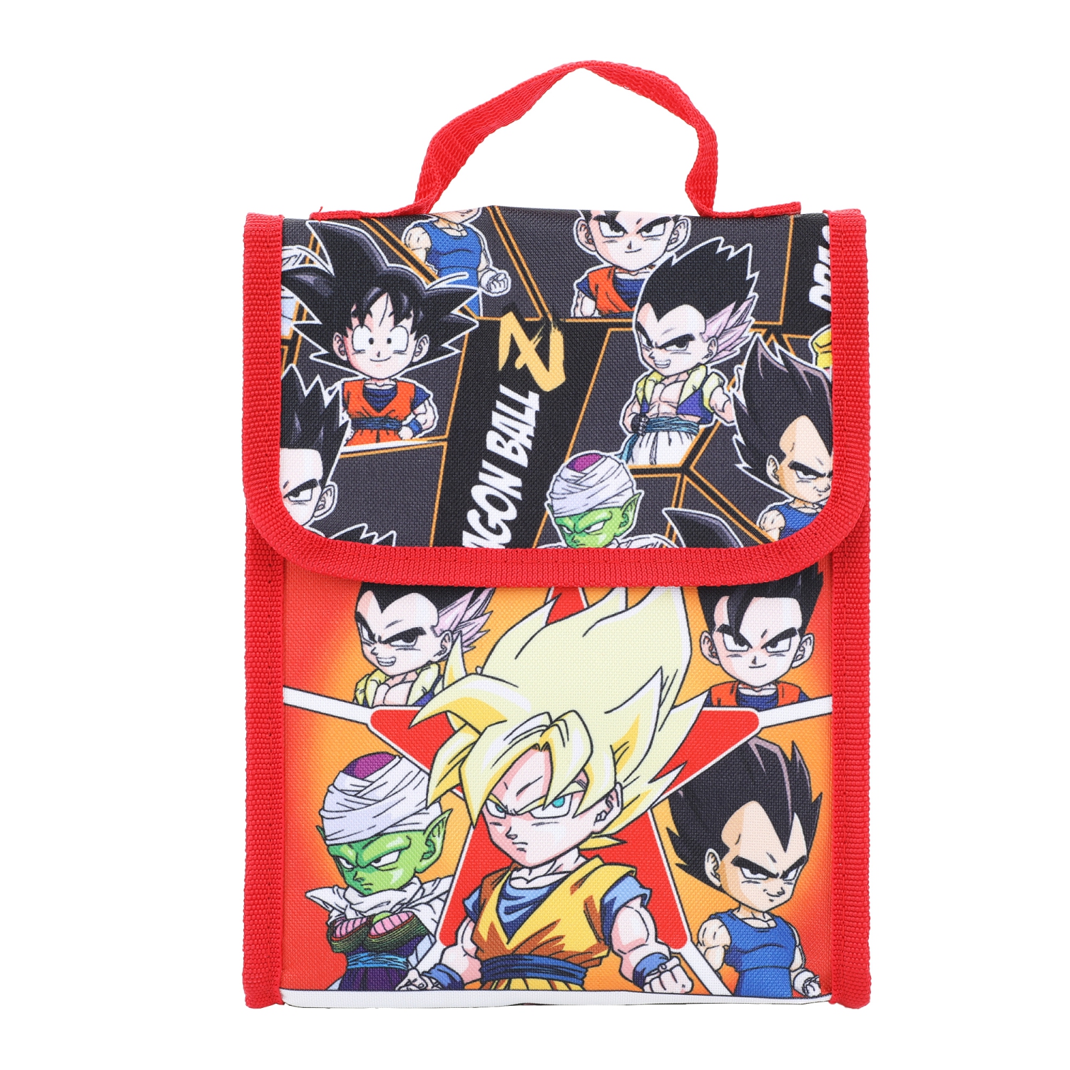Dragon Ball Z Characters Chibi Collage Kids 16" Backpack and Lunch Bag 5 Piece Set